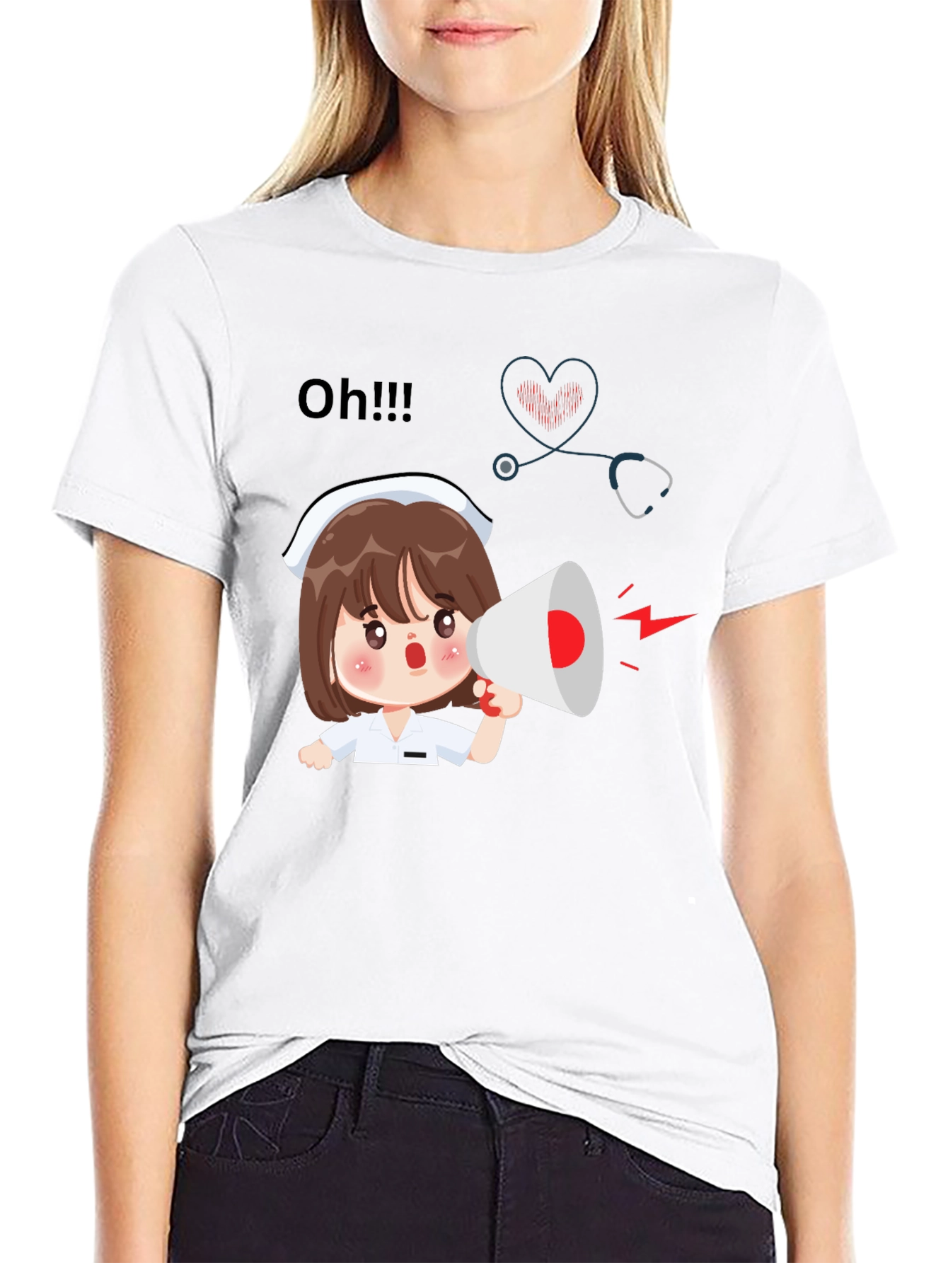Black Nurse Cartoon Graphic Tee view 9