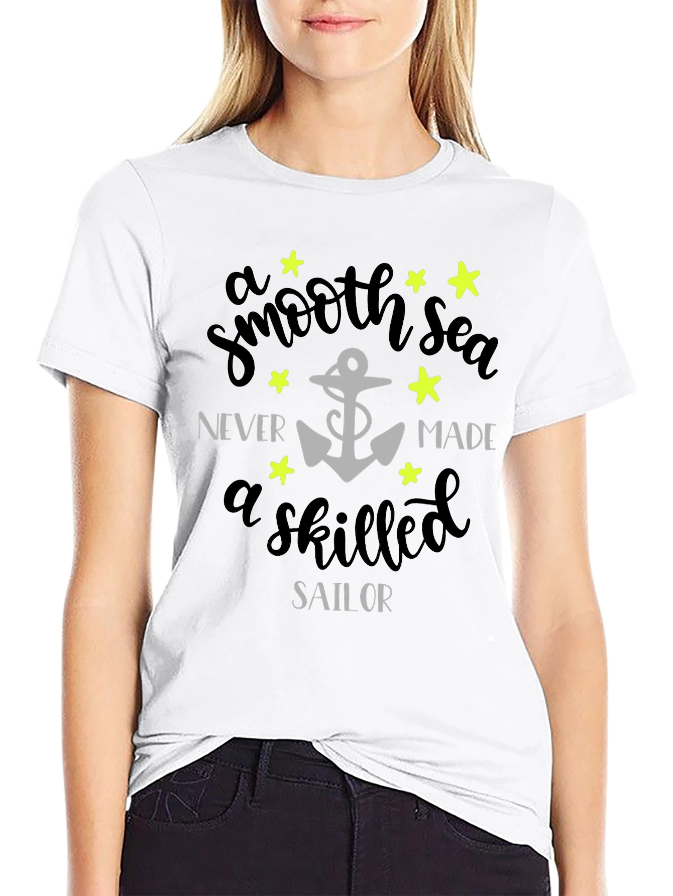 Black Smooth Sea Skilled Sailor Graphic Tee - Black view 9