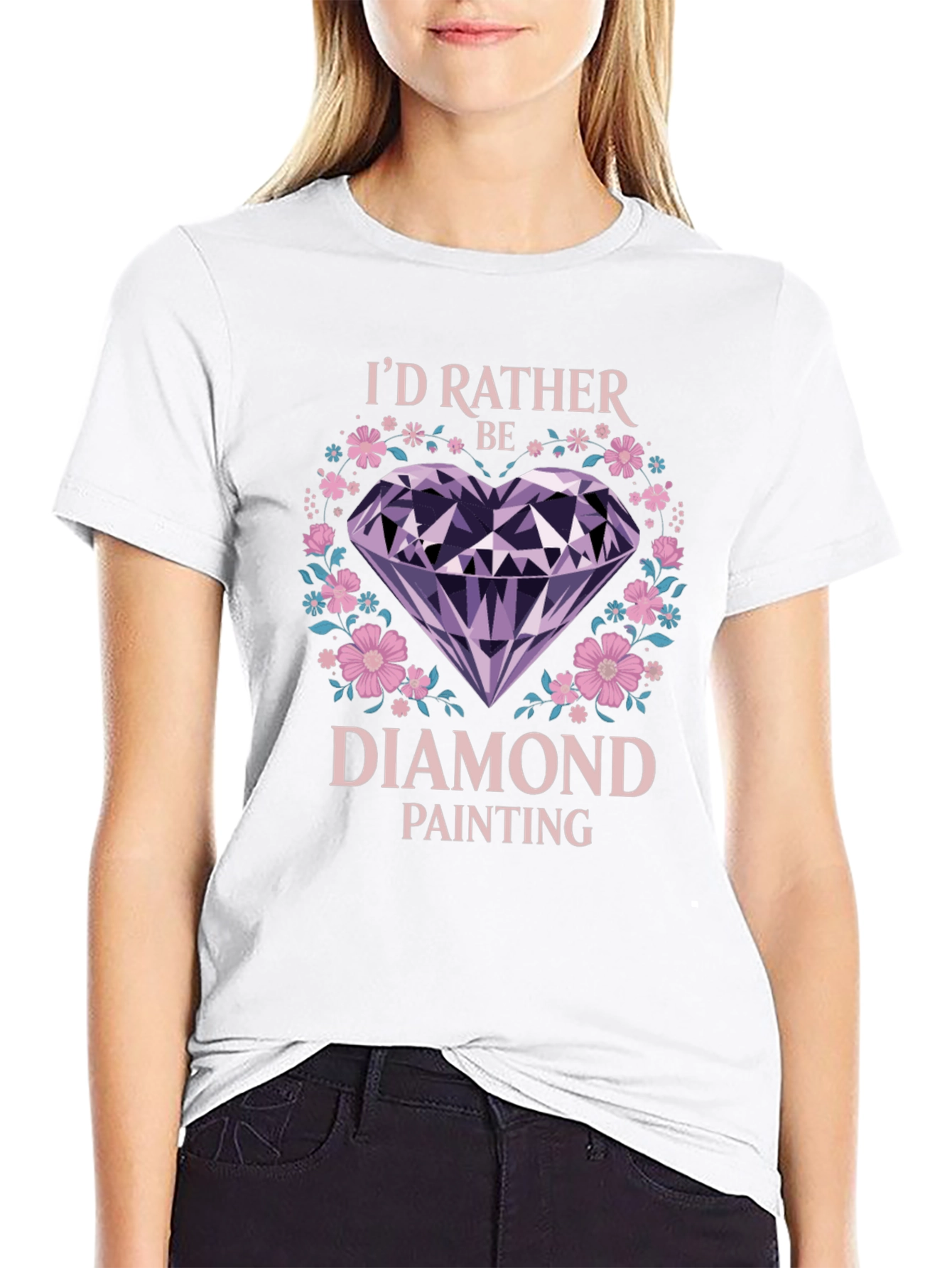 Black I'd Rather Be Diamond Painting T-Shirt view 9