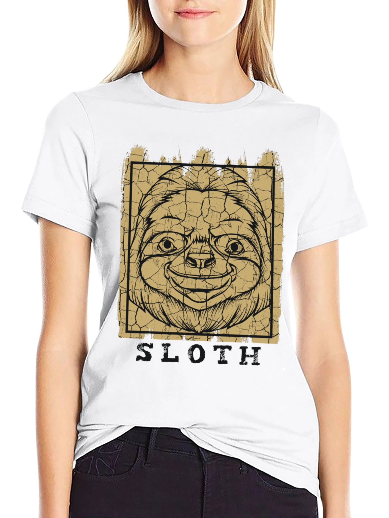 Black Sloth Graphic Print Tee - Relaxed Fit view 9