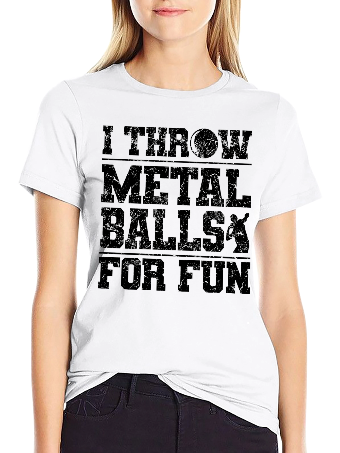 Black I Throw Metal Balls T-Shirt - Funny Gift view 9