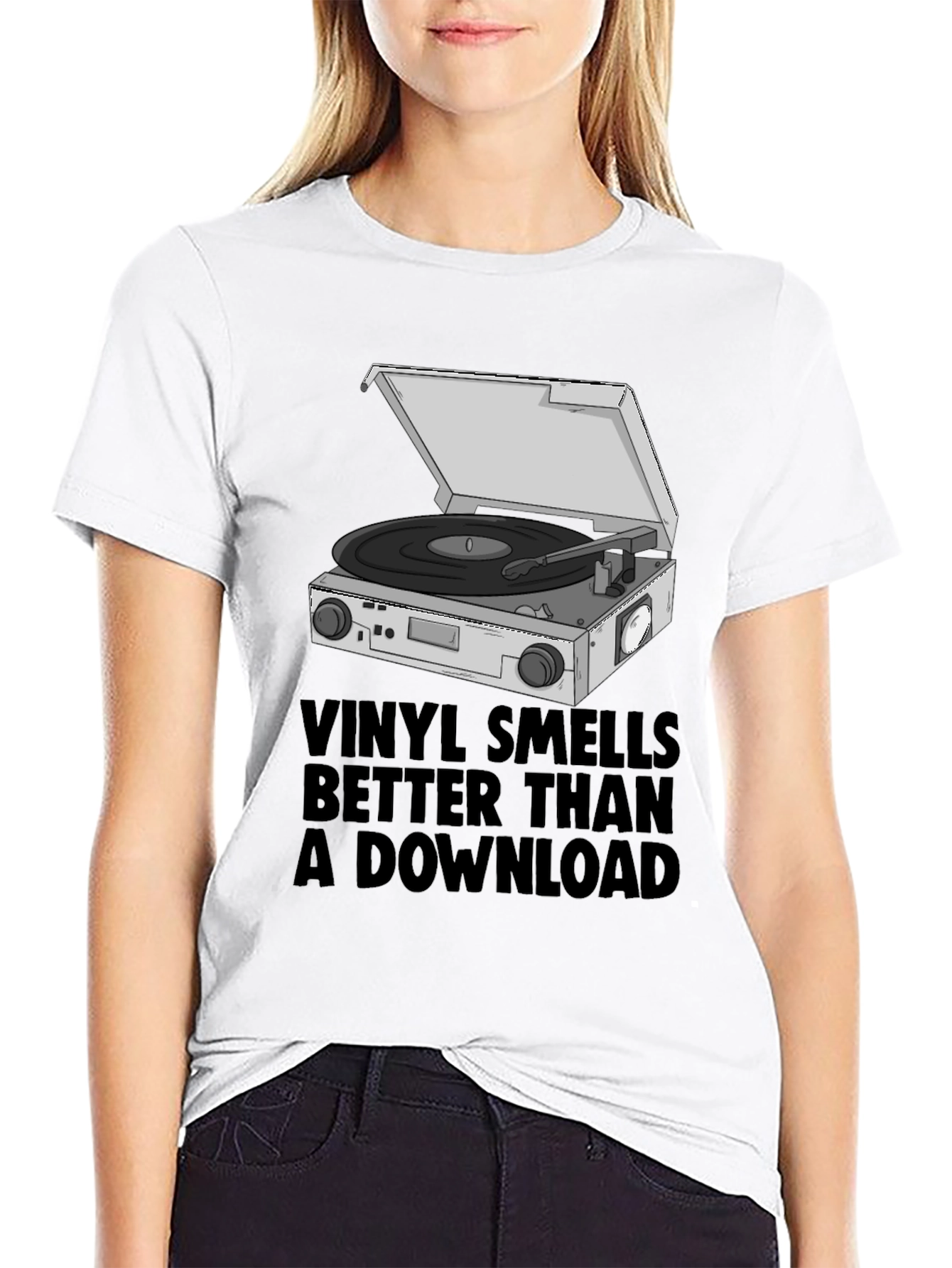 Black Vinyl Smells Better T-Shirt view 9