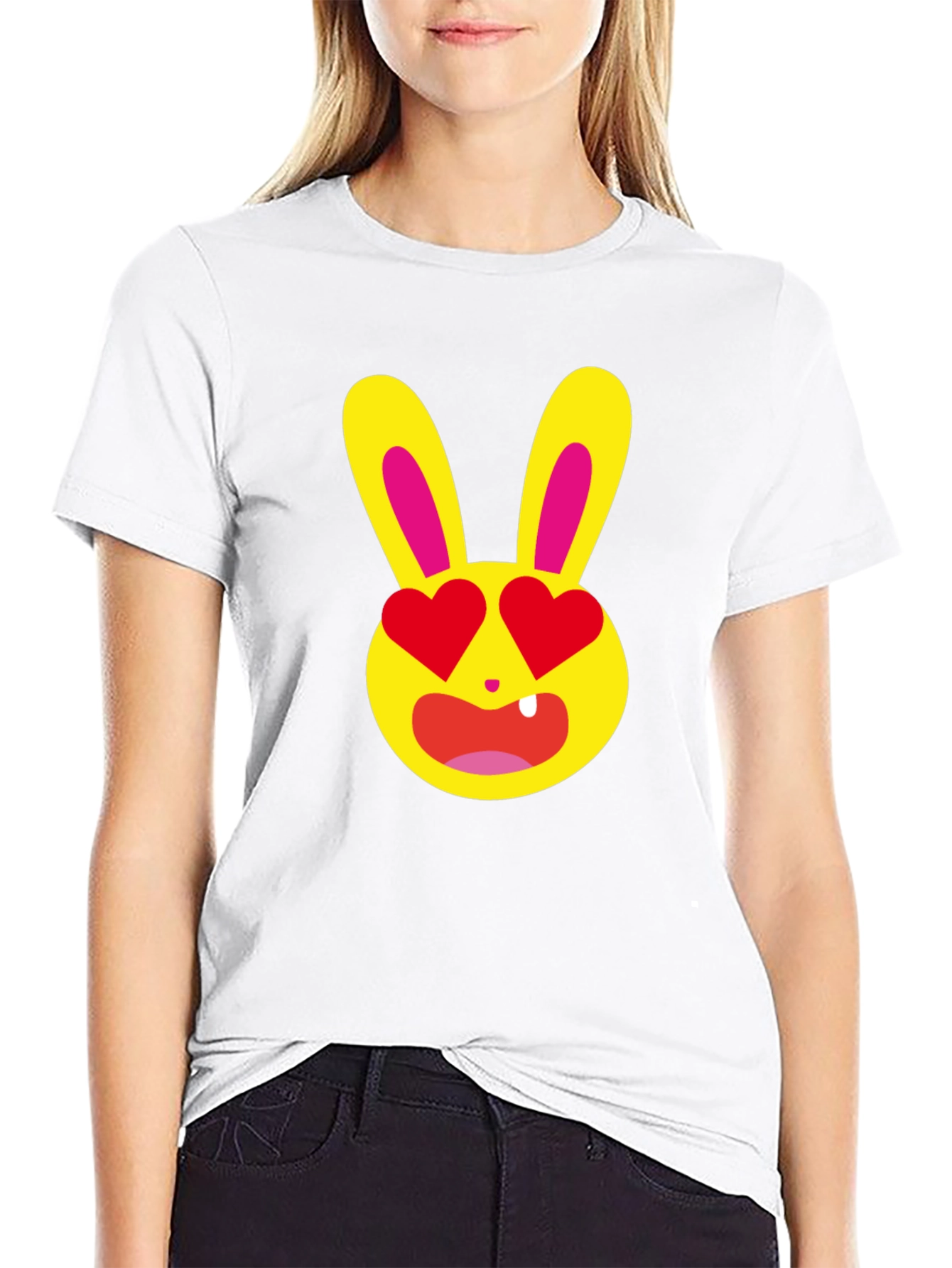 Black Love Bunny T-Shirt - Unique Graphic Tee view 9