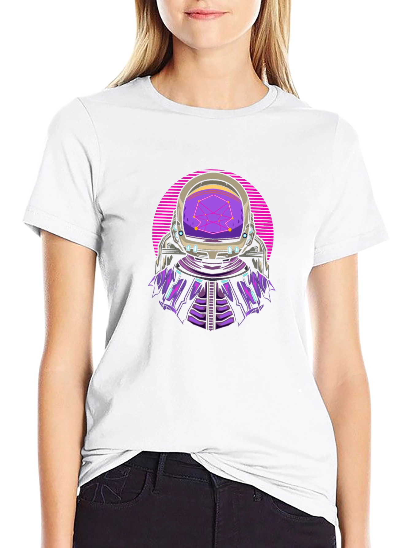 Black Retro Astronaut T-Shirt - Galactic Style view 9