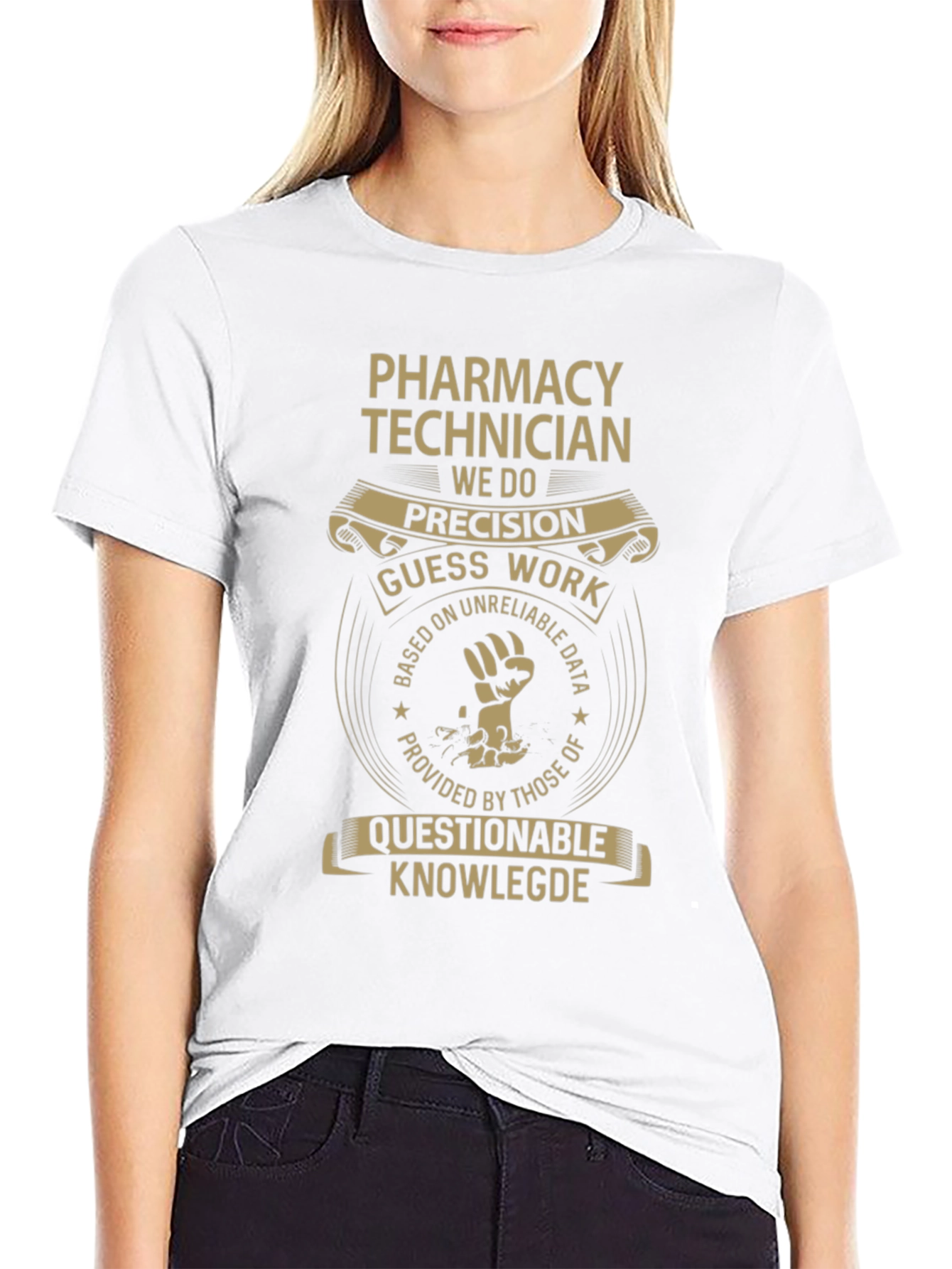 Black Pharmacy Technician Graphic T-Shirt - Precision & Humor view 9