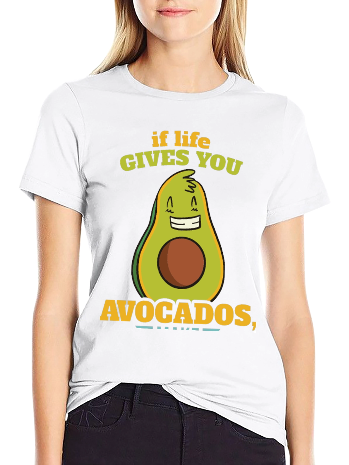 Black Funny Avocado T-Shirt - If Life Gives You Avocados view 9