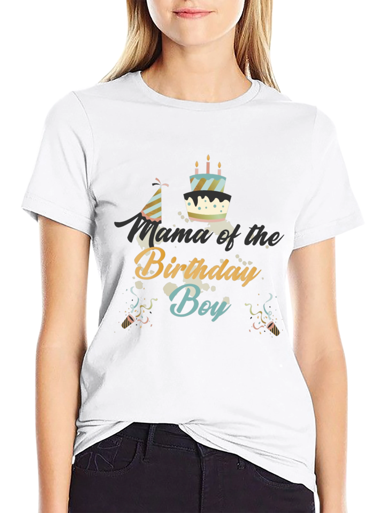 Black Mama of the Birthday Boy Black T-Shirt view 9