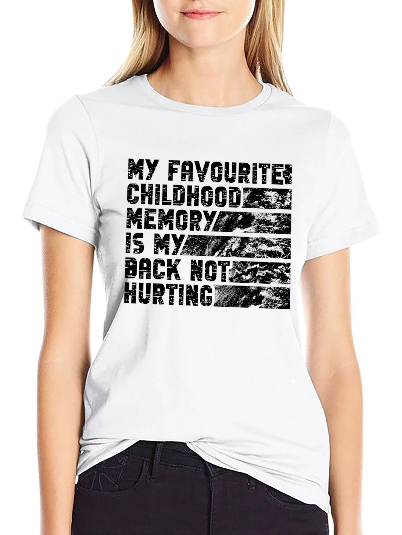 Black Funny Back Pain Childhood Memory T-Shirt view 9