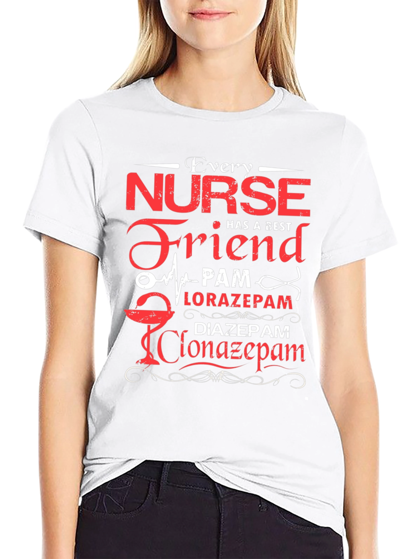 Black Every Nurse Has a Best Friend T-Shirt view 9