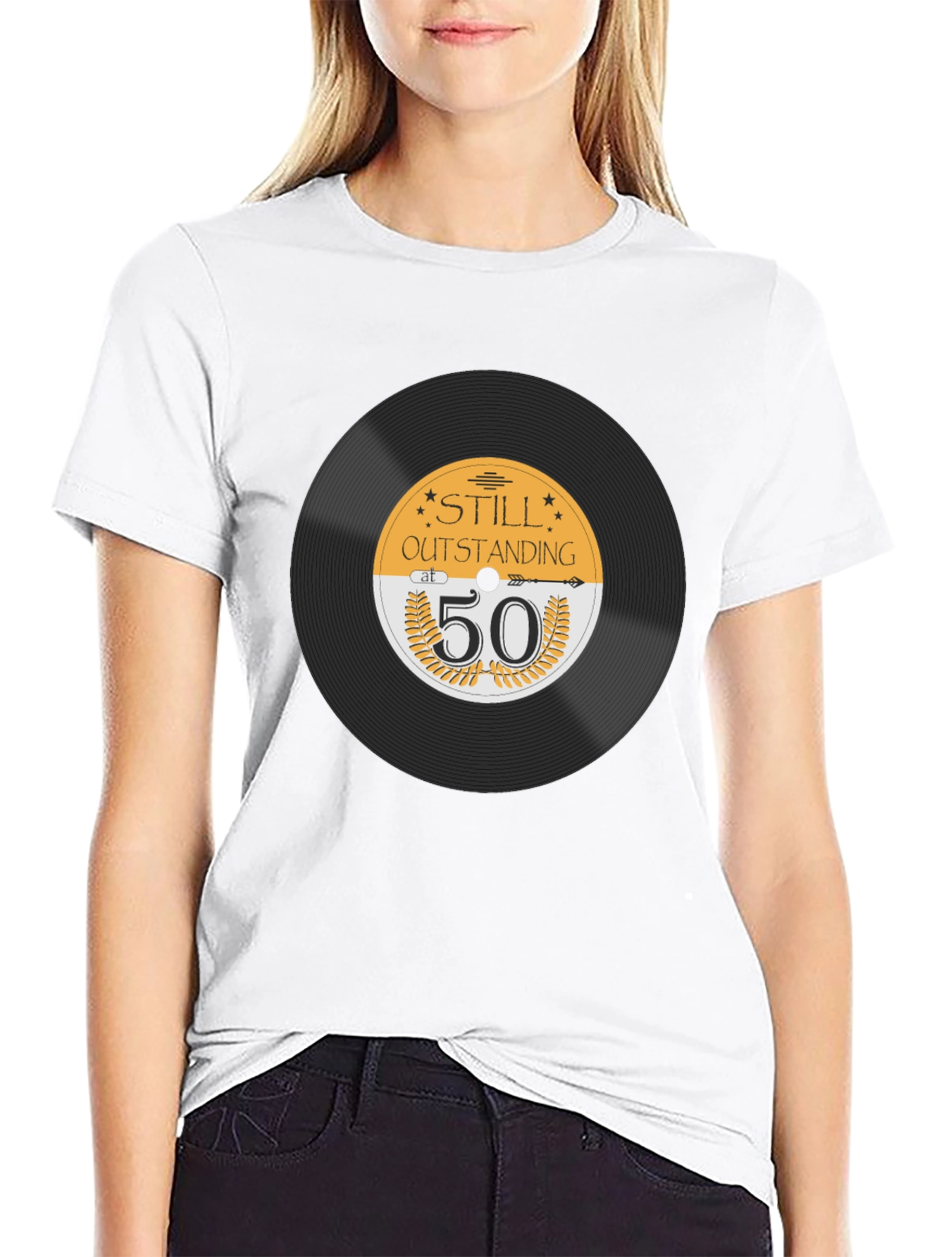 Black Still Outstanding at 50 Record Graphic T-Shirt view 9