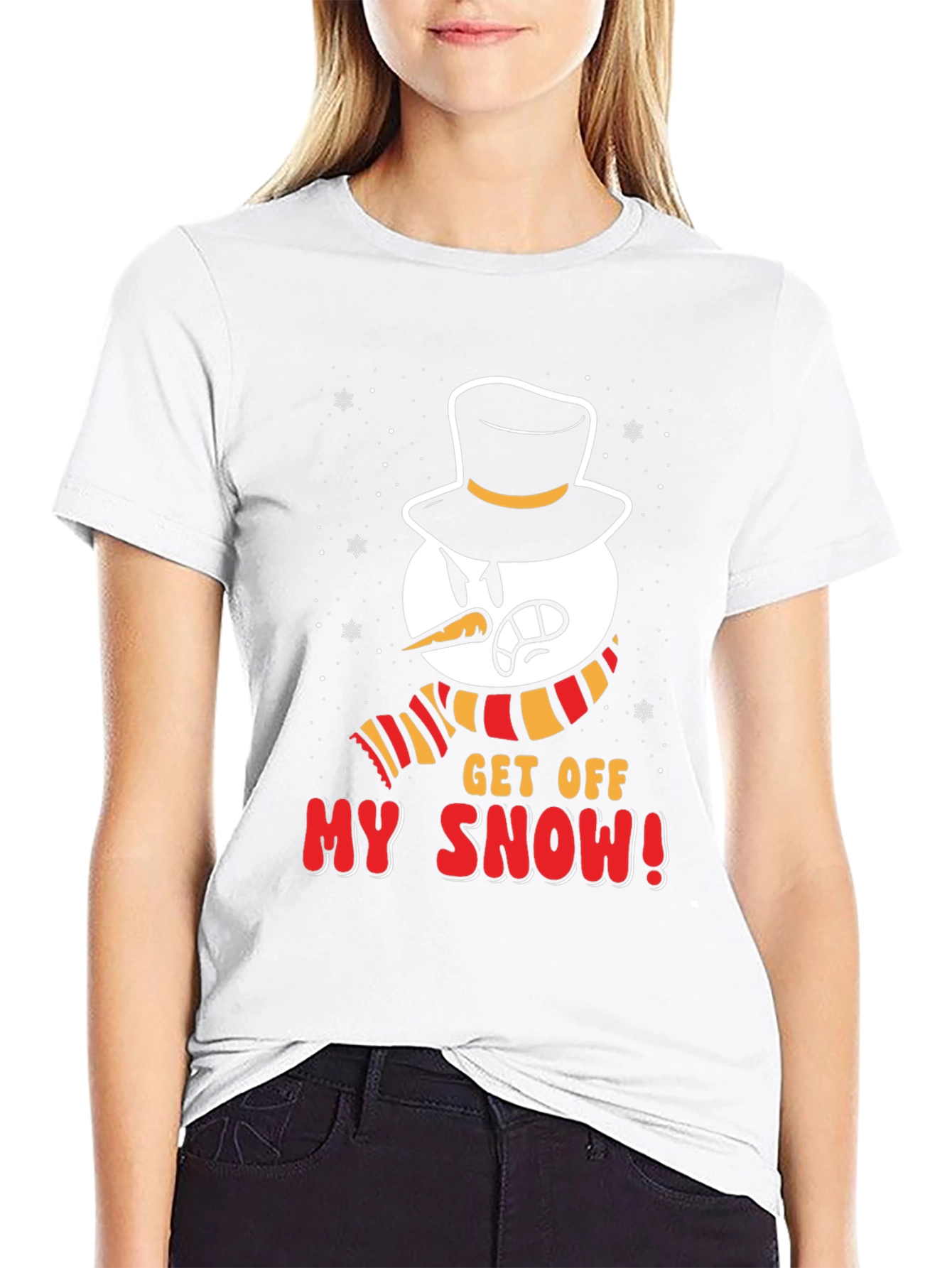 Black Get Off My Snow! Graphic Tee view 9
