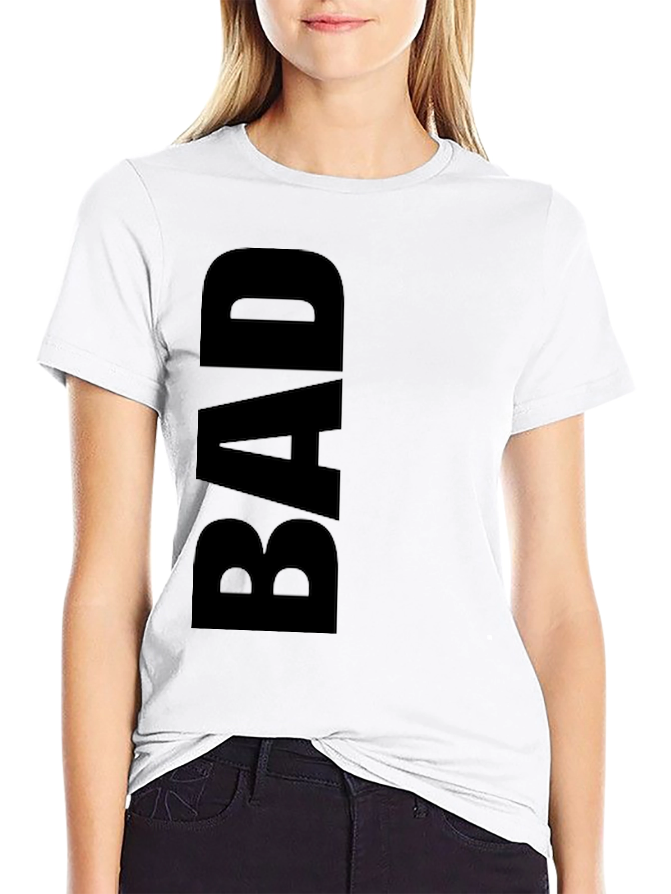 Black Black "BAD" Graphic Tee - Trendy Casual Wear view 9