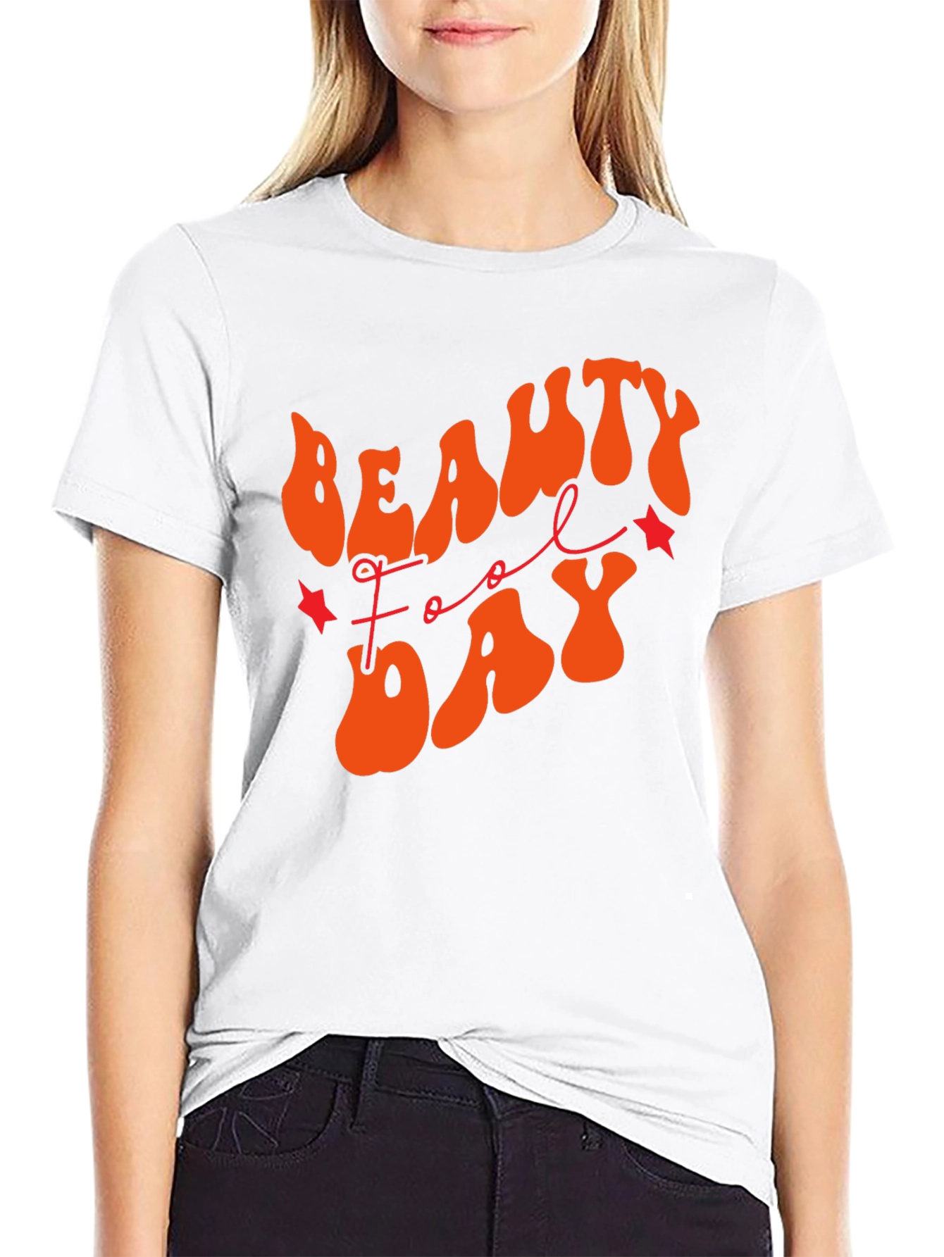 Black Beauty Fool Day T-Shirt - Retro Orange Graphic Tee view 9