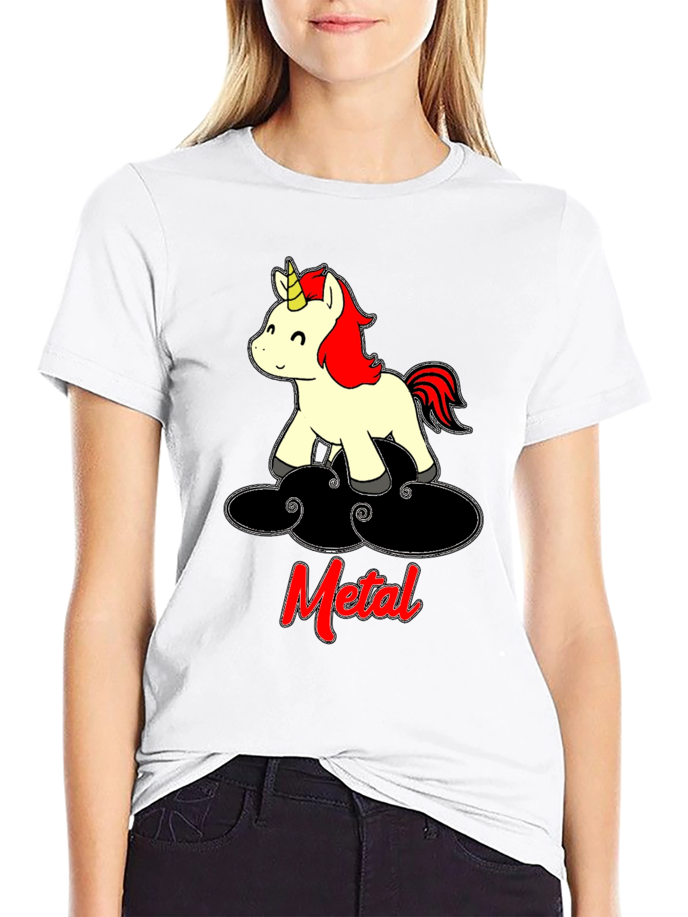 Black Metal Unicorn T-Shirt - Black Cotton Tee view 9