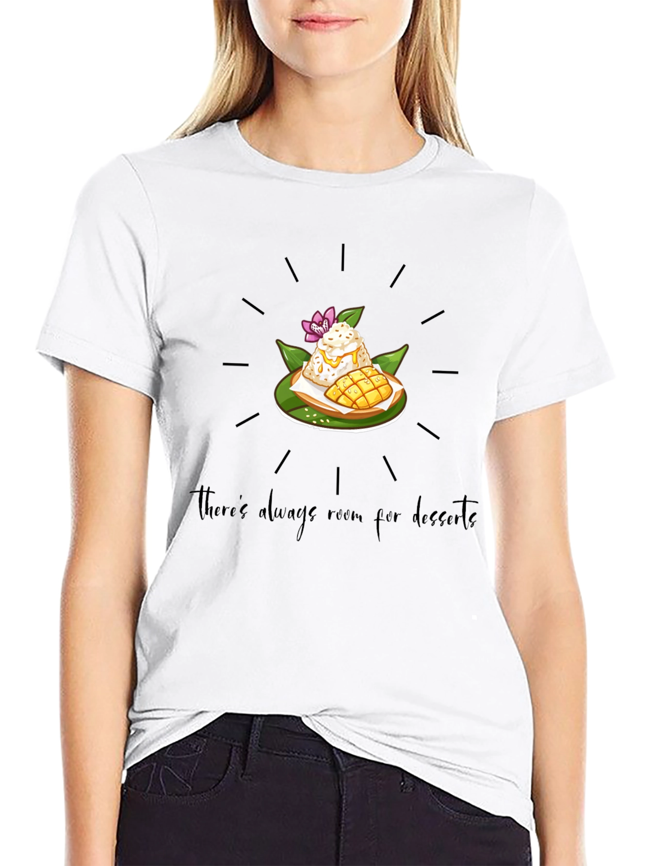 Black Dessert Lover T-Shirt: Always Room view 9