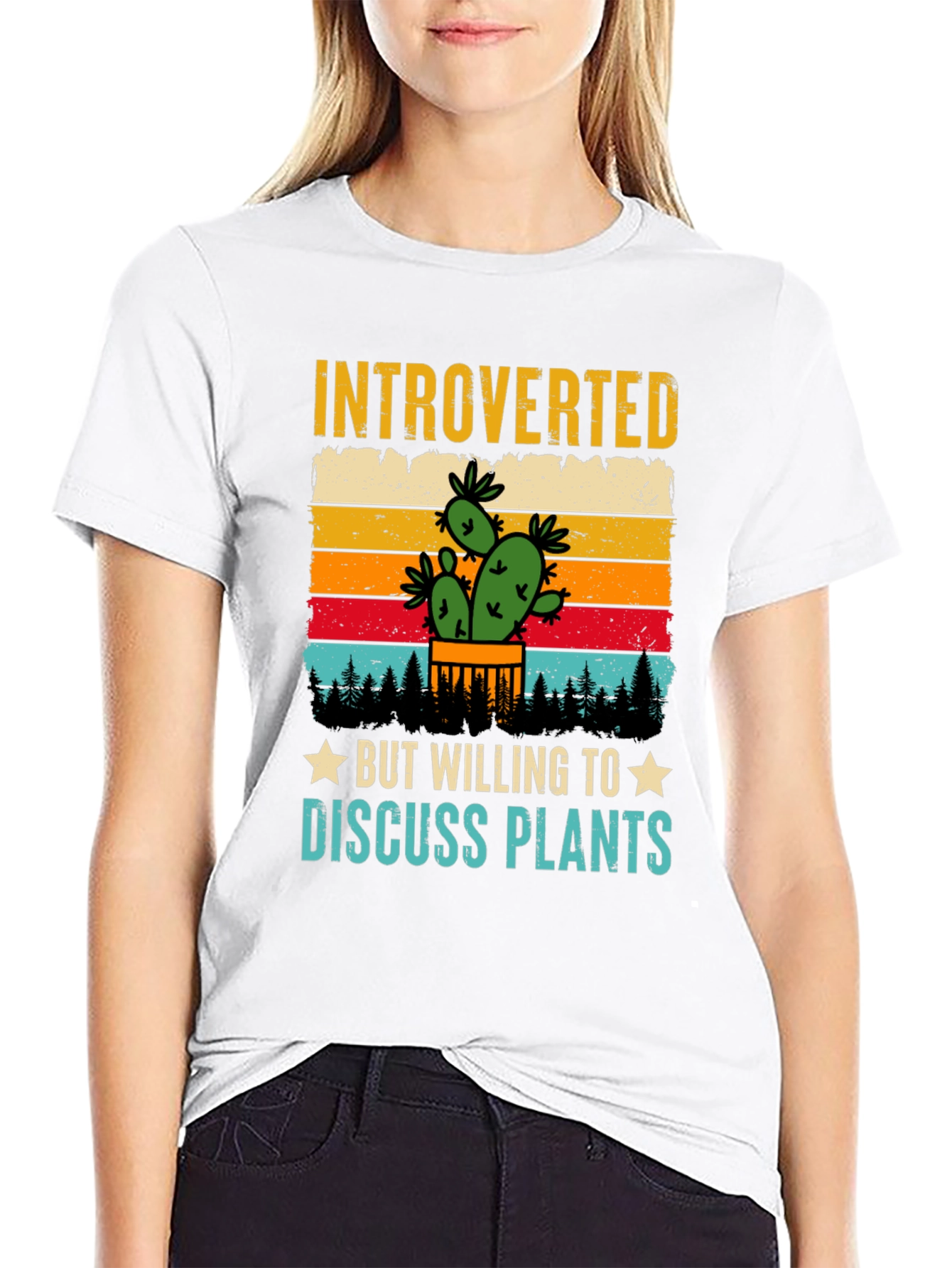 Black Introverted Plant Lover T-Shirt view 9