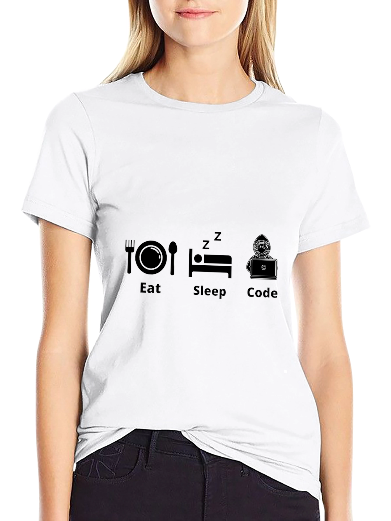 Black Eat Sleep Code T-Shirt - Programmer Gift view 9