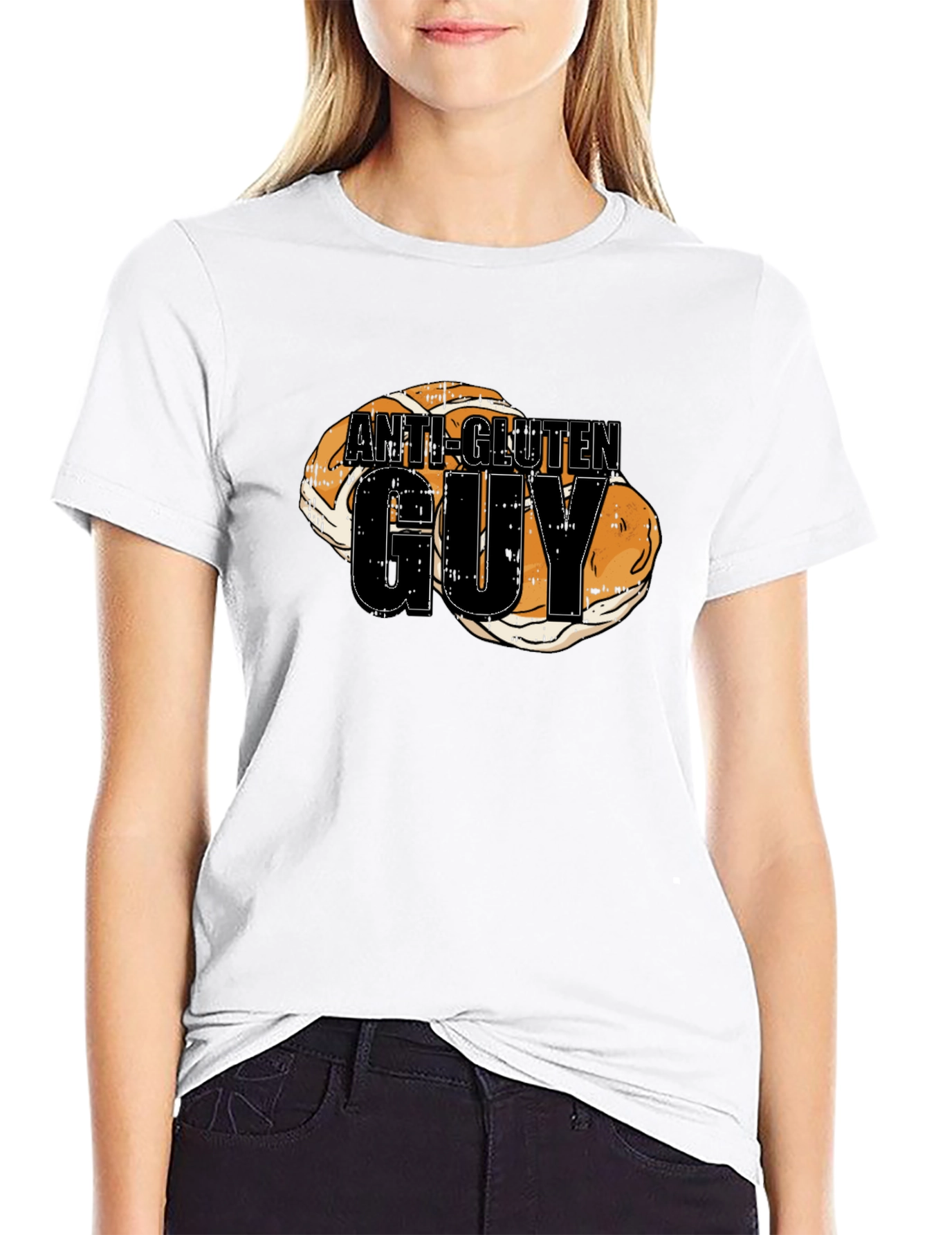 Anti-Gluten Guy T-Shirt Funny Bread Humor Tee - 9