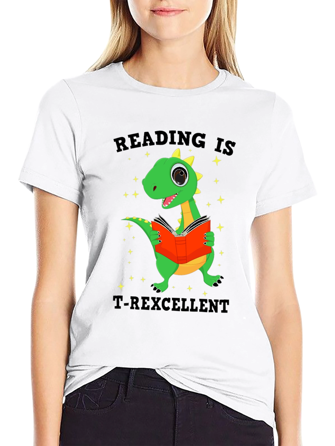 Black Reading is T-Rexcellent T-Shirt view 9