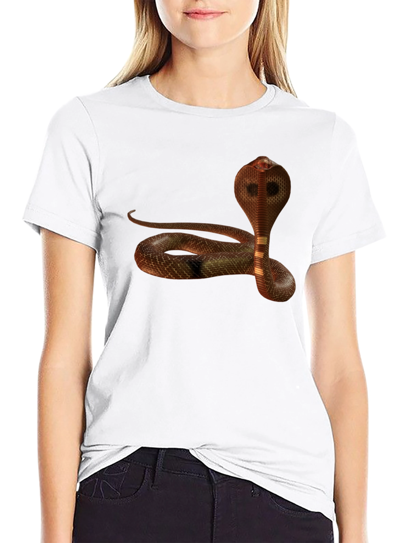 Black Cobra Snake Graphic Black T-Shirt view 9