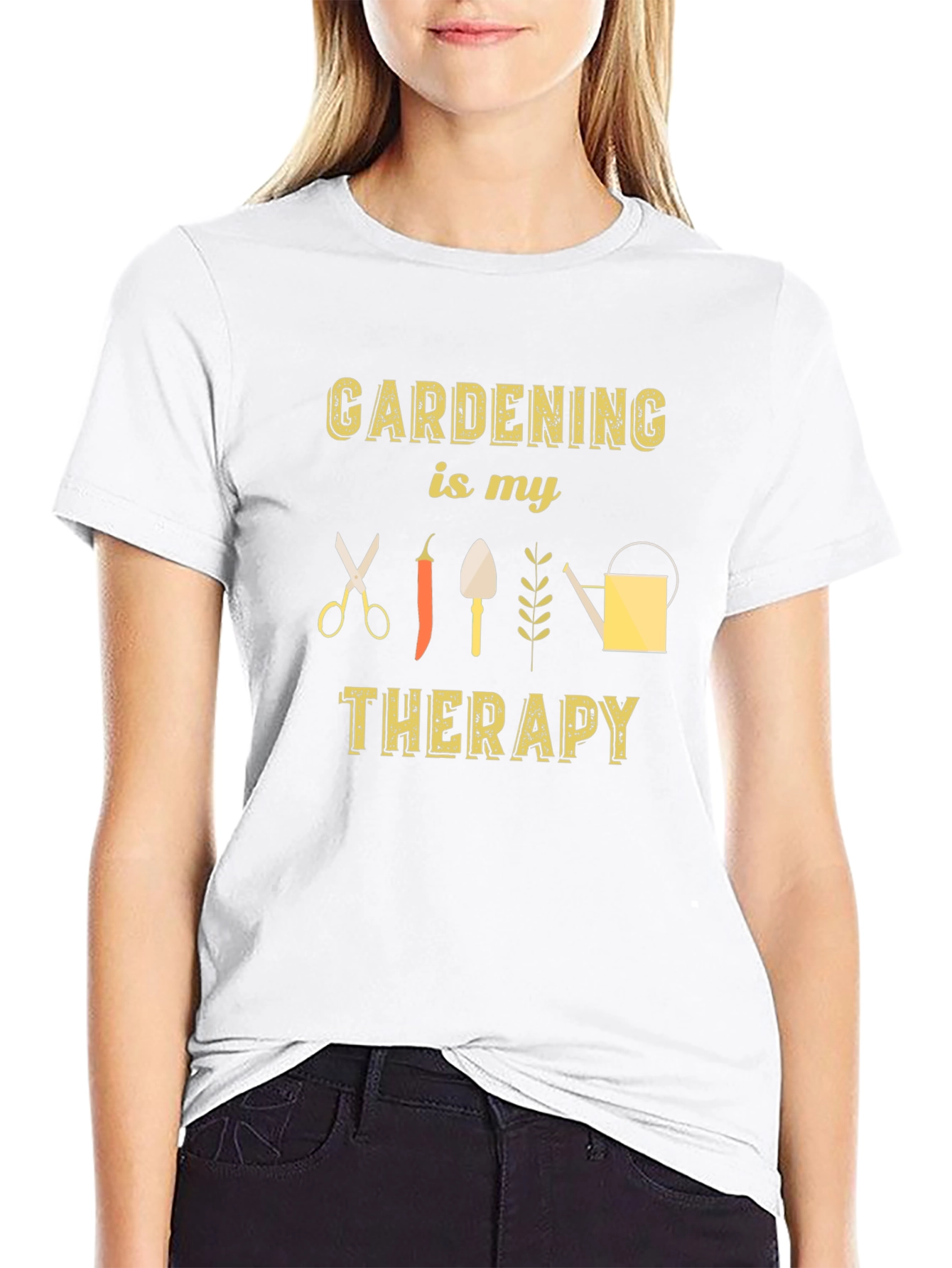 Black Gardening is My Therapy Black T-Shirt view 9
