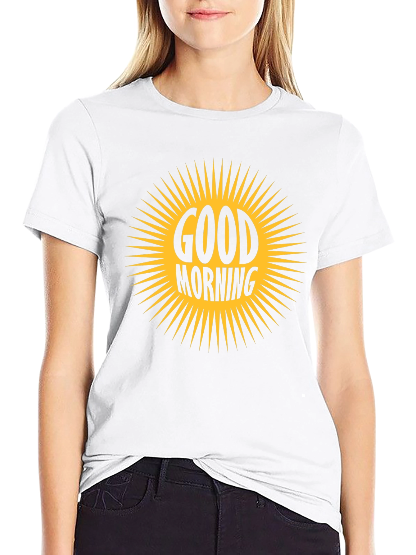 Black Good Morning Graphic Tee - Black Short Sleeve Shirt view 9