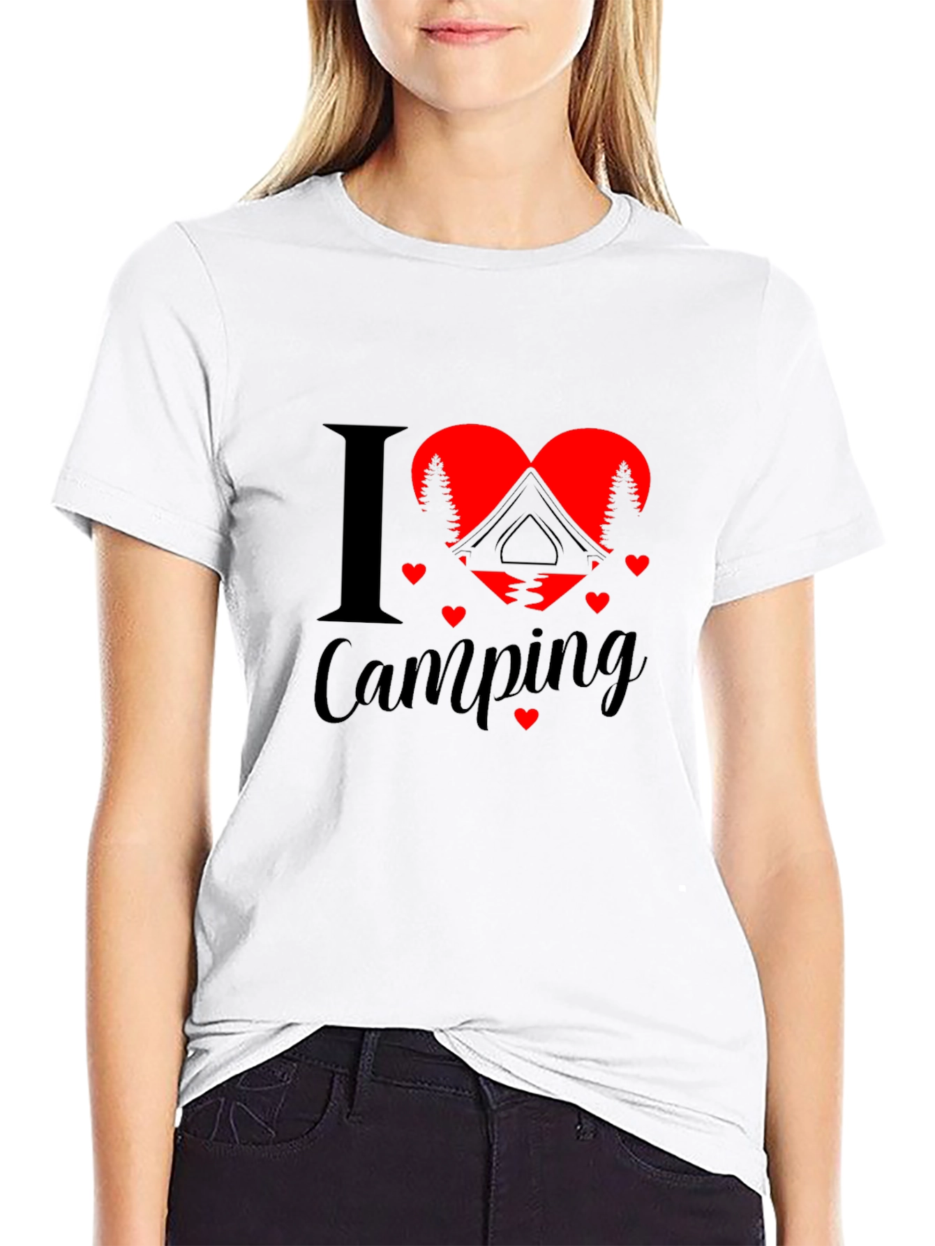 Black I Heart Camping Graphic T-Shirt view 9