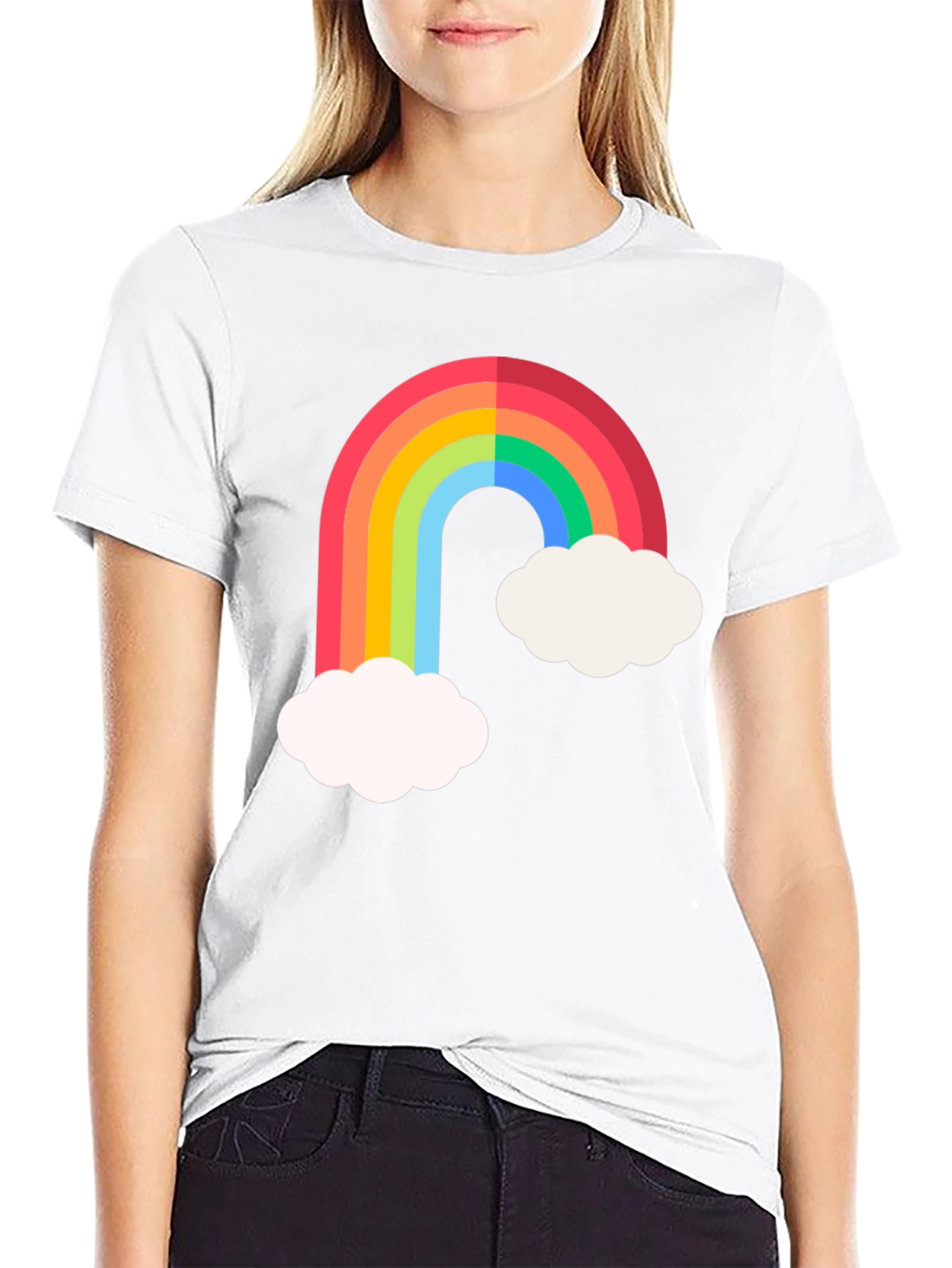 Black Rainbow & Cloud Graphic Tee view 9