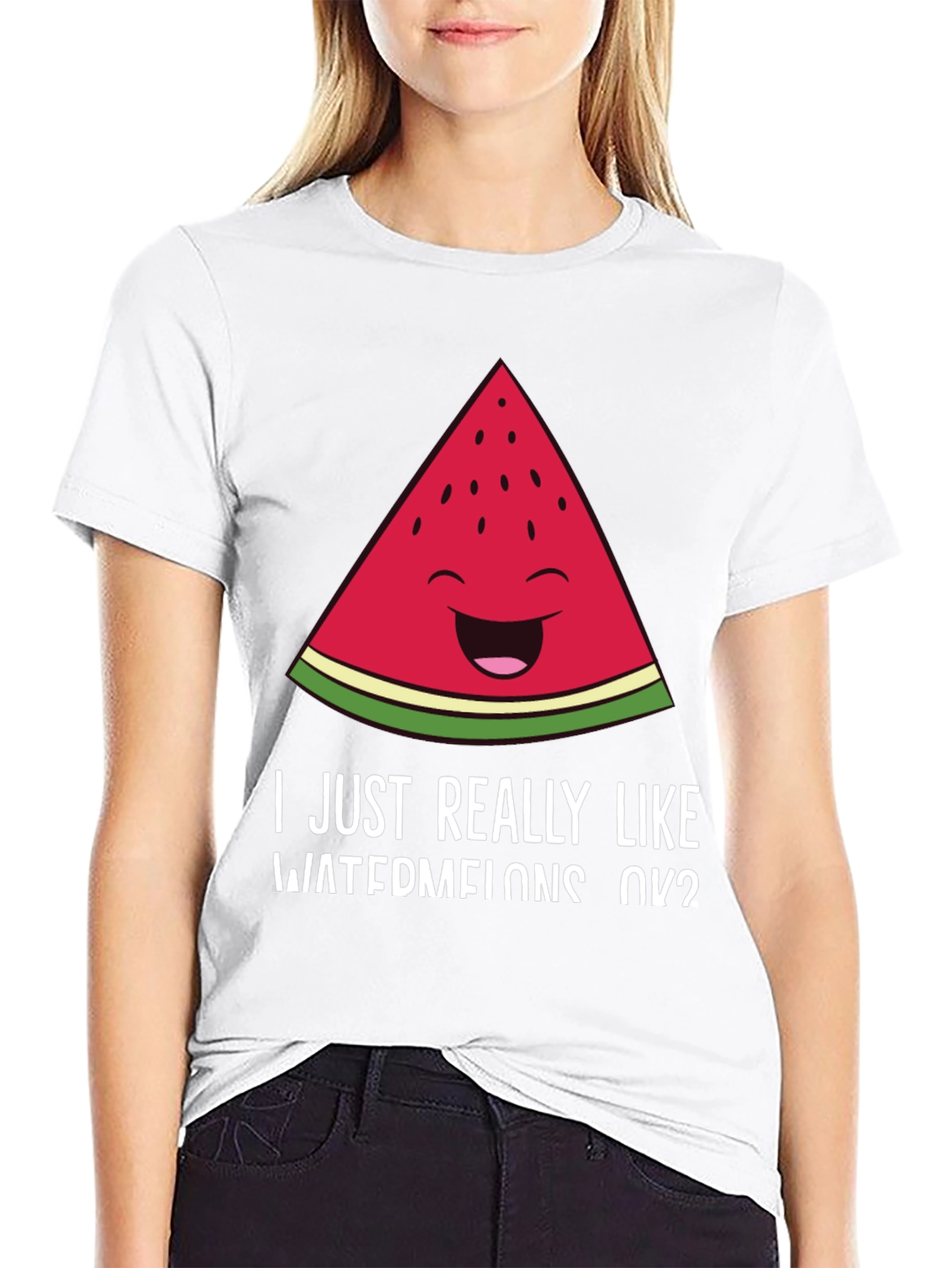 Black Funny Watermelon T-Shirt - I Like Watermelons OK? view 9