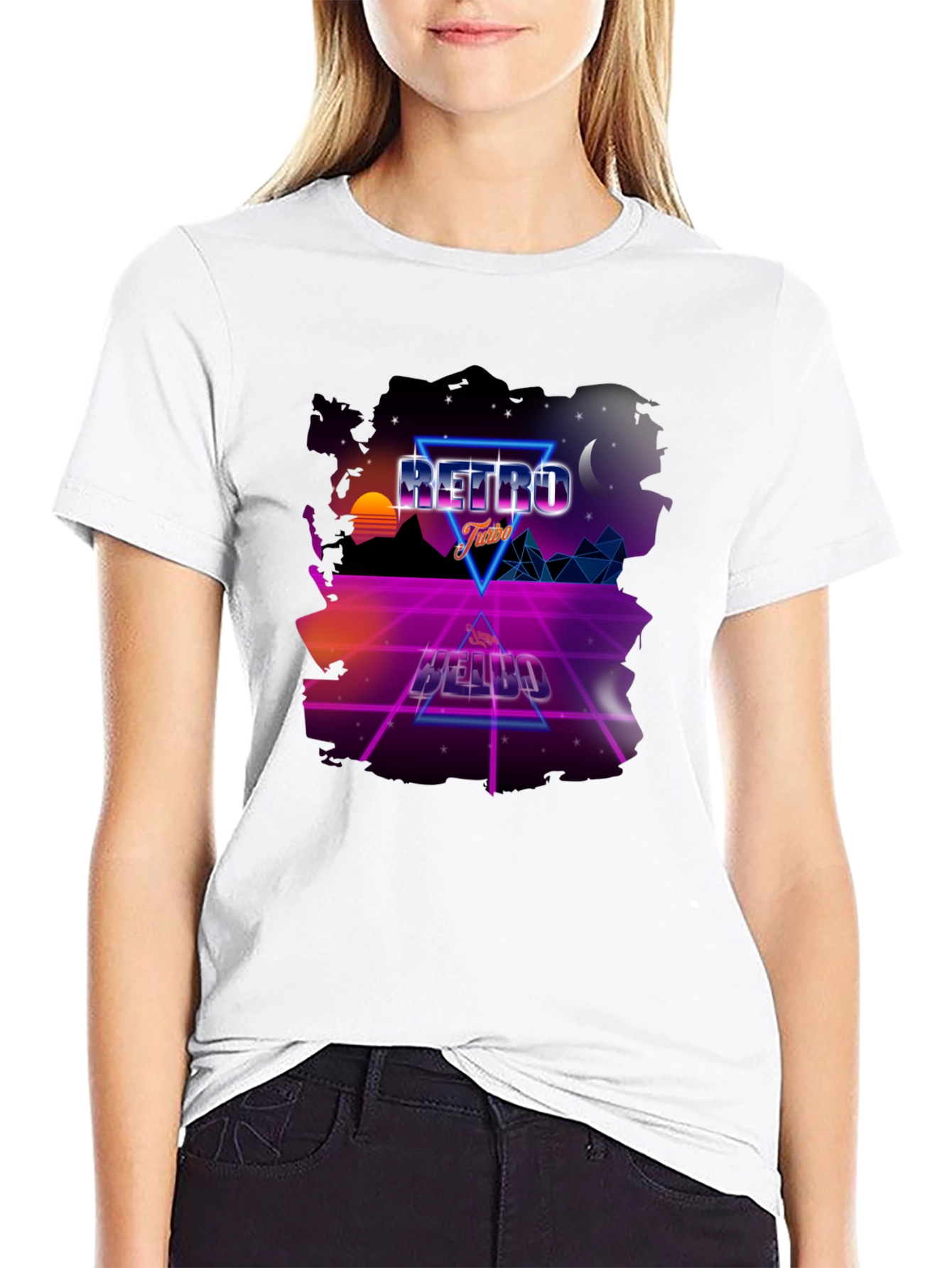 Black Retro Vibes Graphic Tee - 80s Style Design view 9