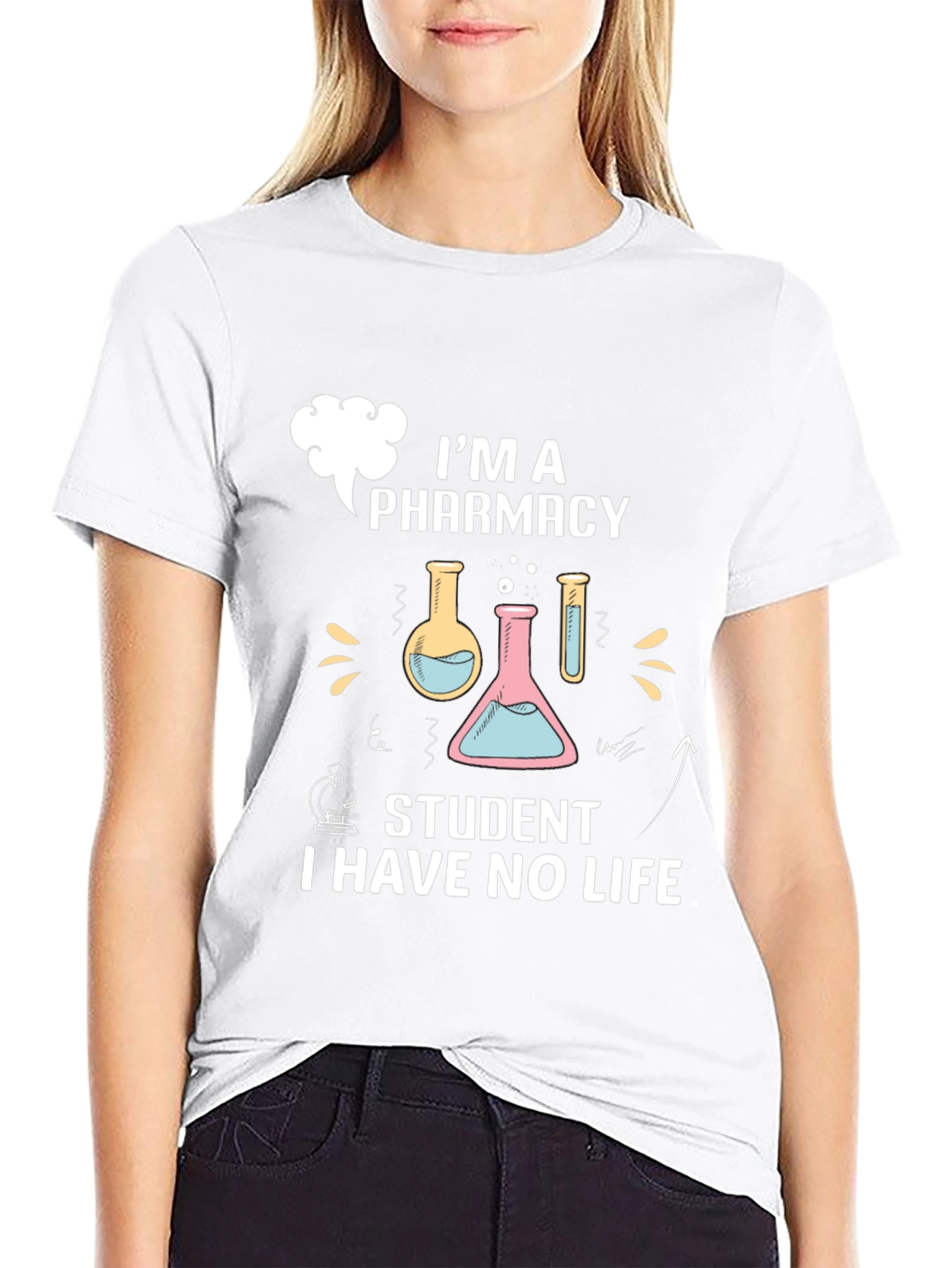 Black Pharmacy Student T-Shirt - No Life Funny Tee view 9