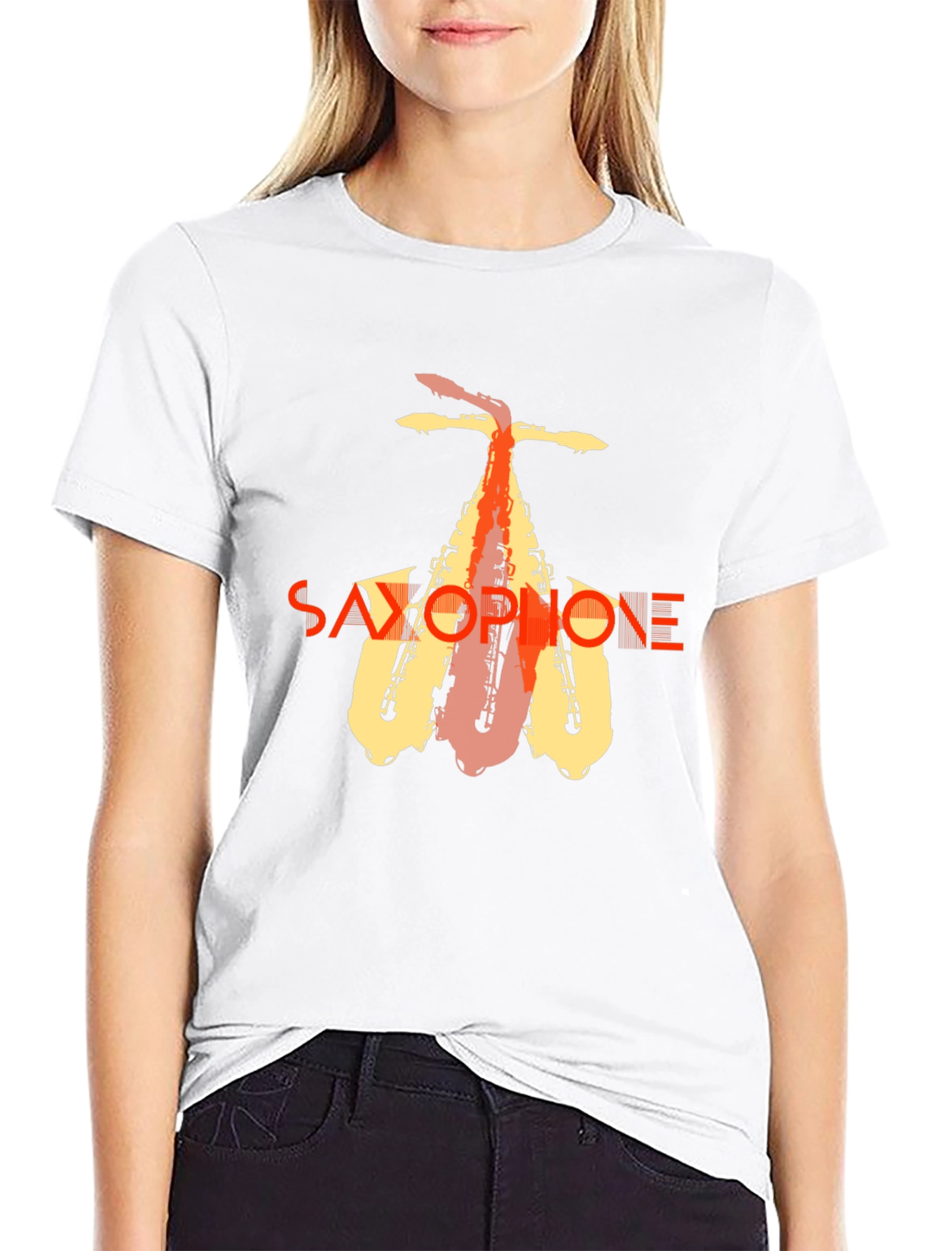 Black Saxophone Graphic Tee - Stylish Music Lover T-Shirt view 9