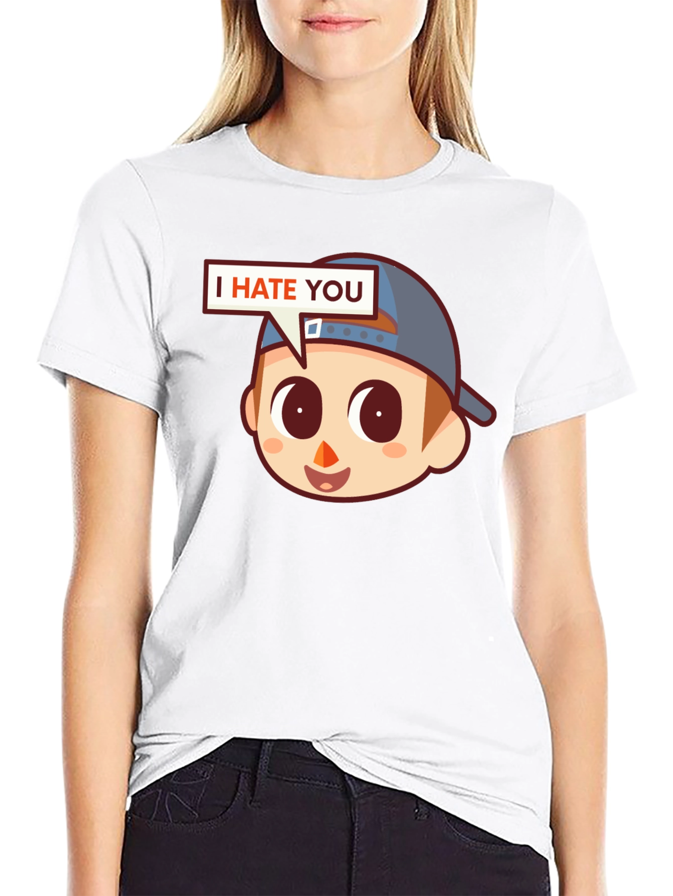 Black I Hate You Graphic Tee - Funny Novelty Shirt view 9