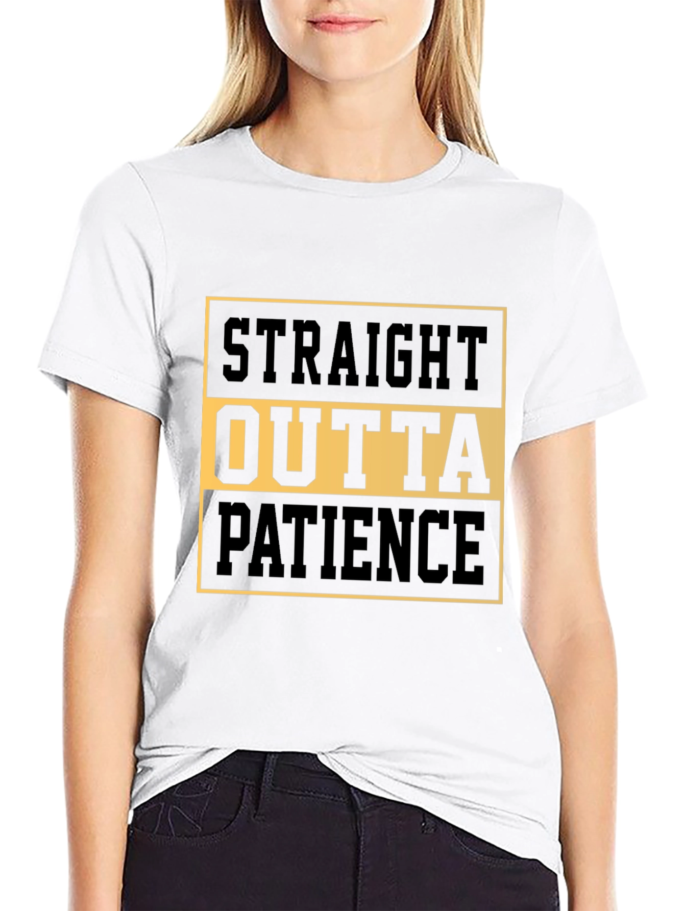 Black Straight Outta Patience Graphic Tee view 9