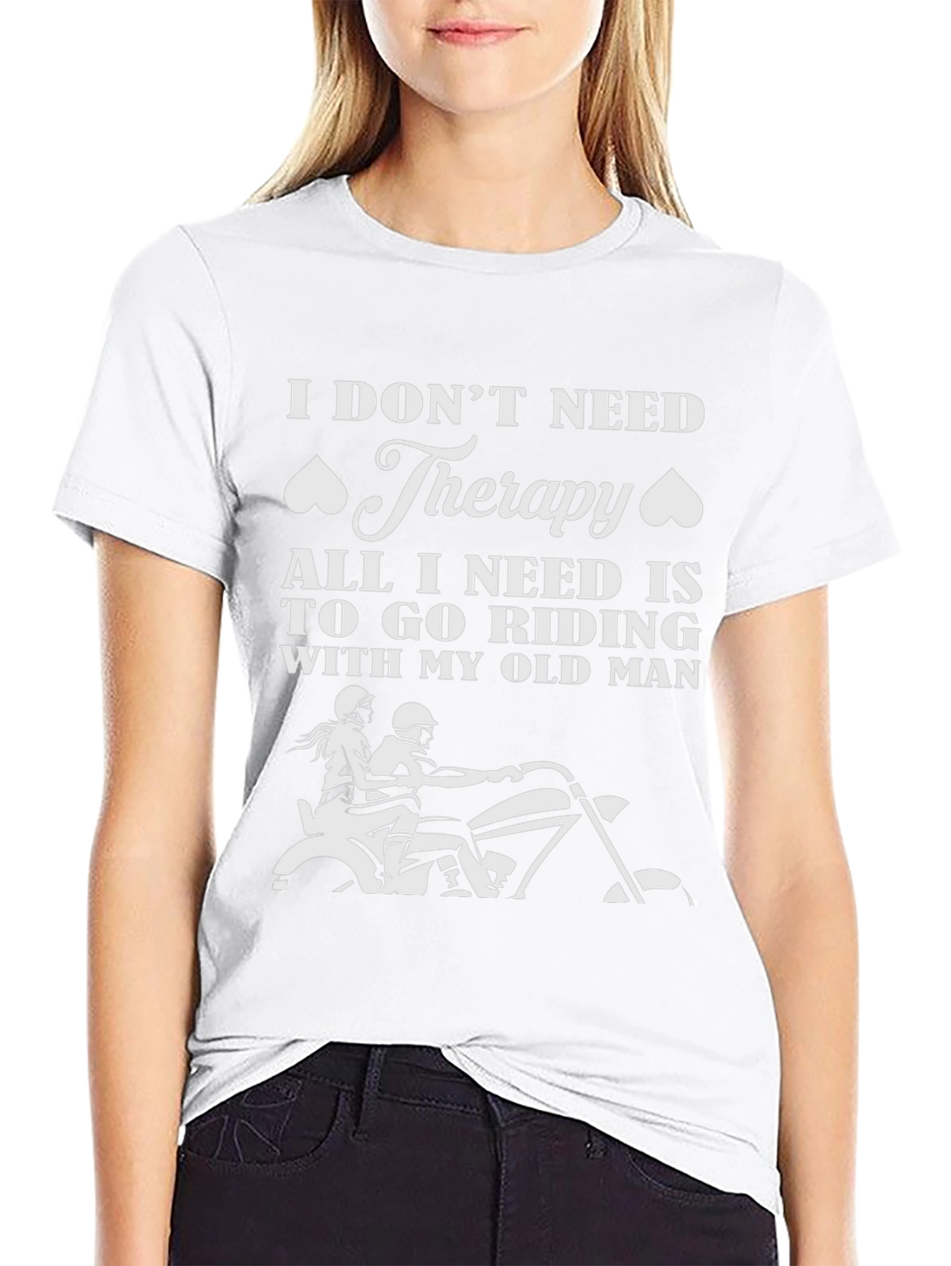 Black Riding Therapy T-Shirt - Motorcycle Old Man Design view 9