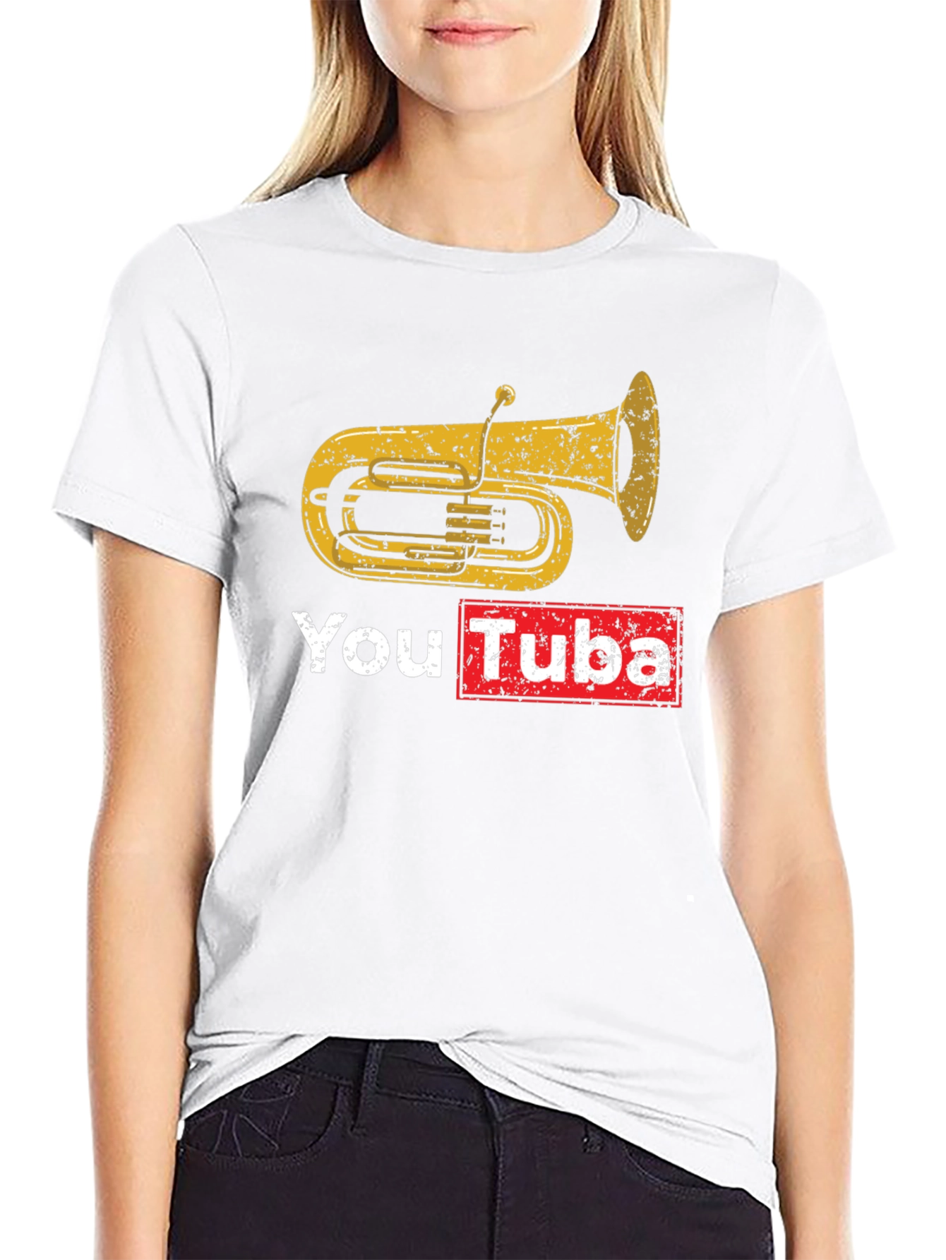 Black You Tuba Graphic T-Shirt - Musician's Novelty Tee view 9