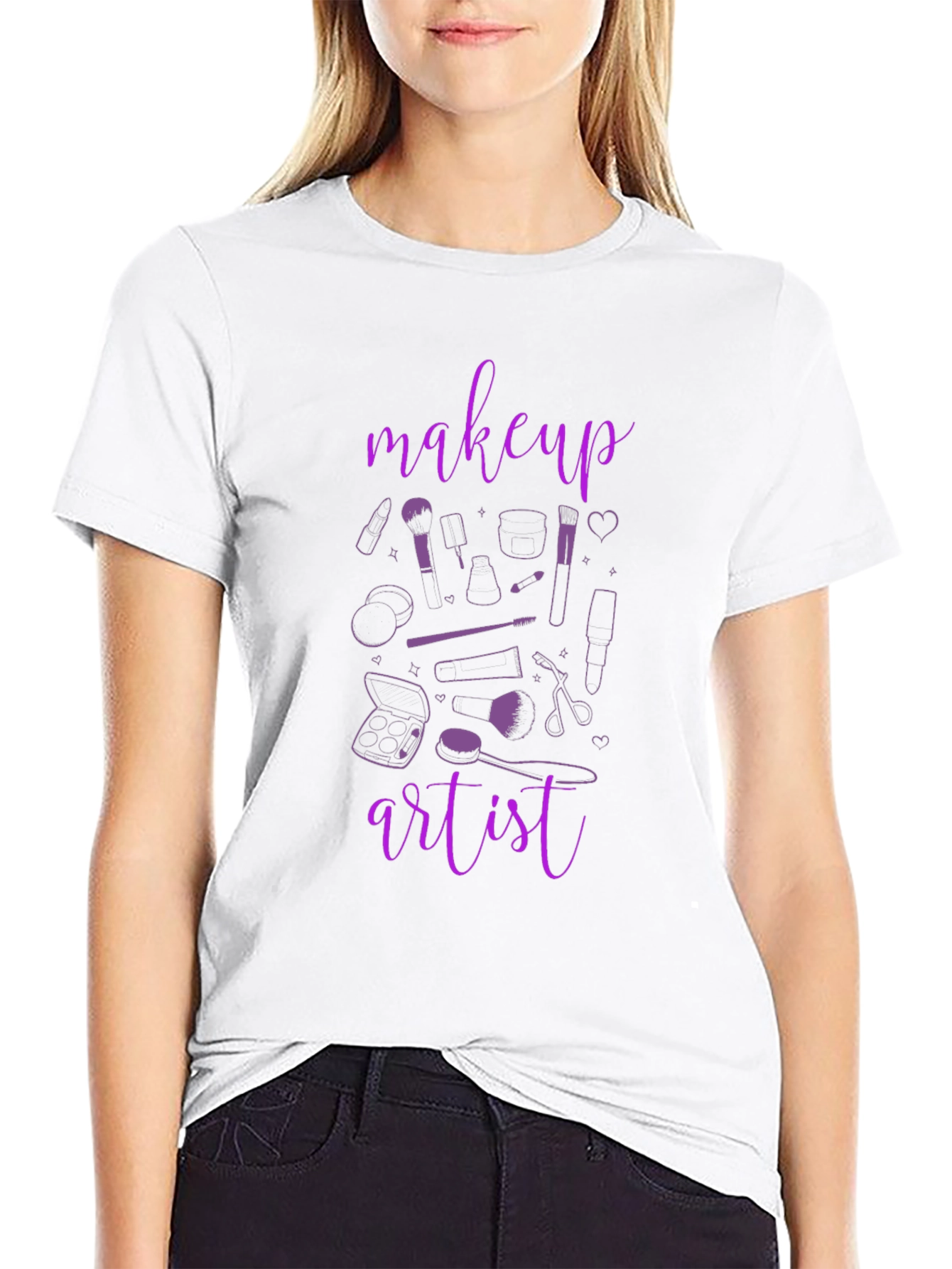 Black Makeup Artist T-Shirt - Black Graphic Tee view 9