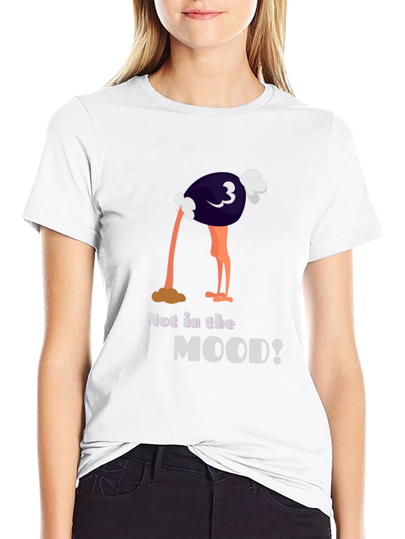 Black Not in the Mood Ostrich Graphic Tee view 9