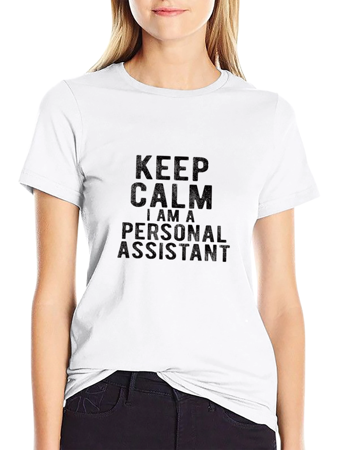 Black Keep Calm Personal Assistant T-Shirt - Black view 9