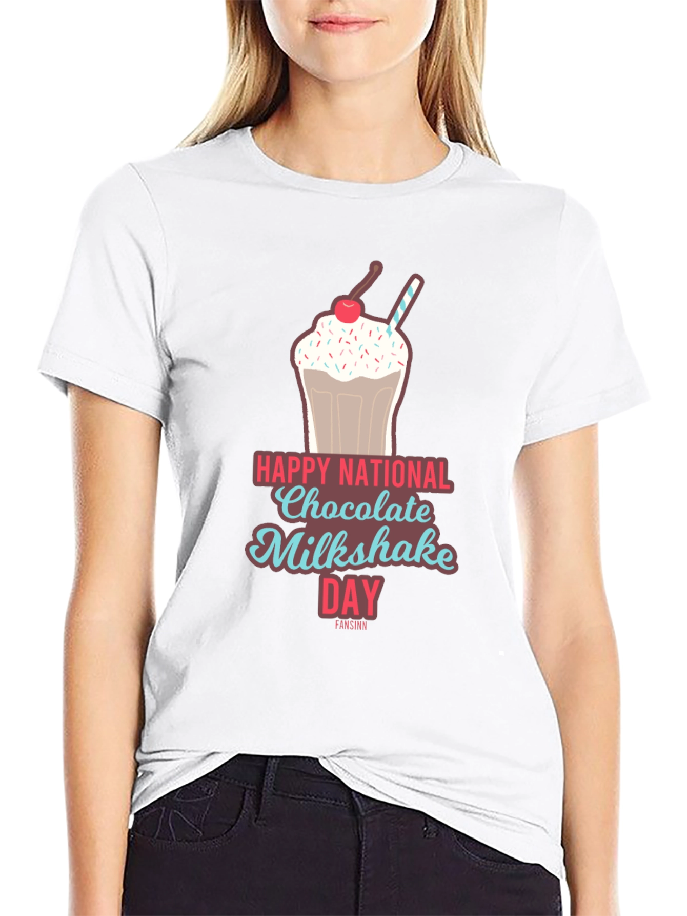 Black National Chocolate Milkshake Day T-Shirt view 9