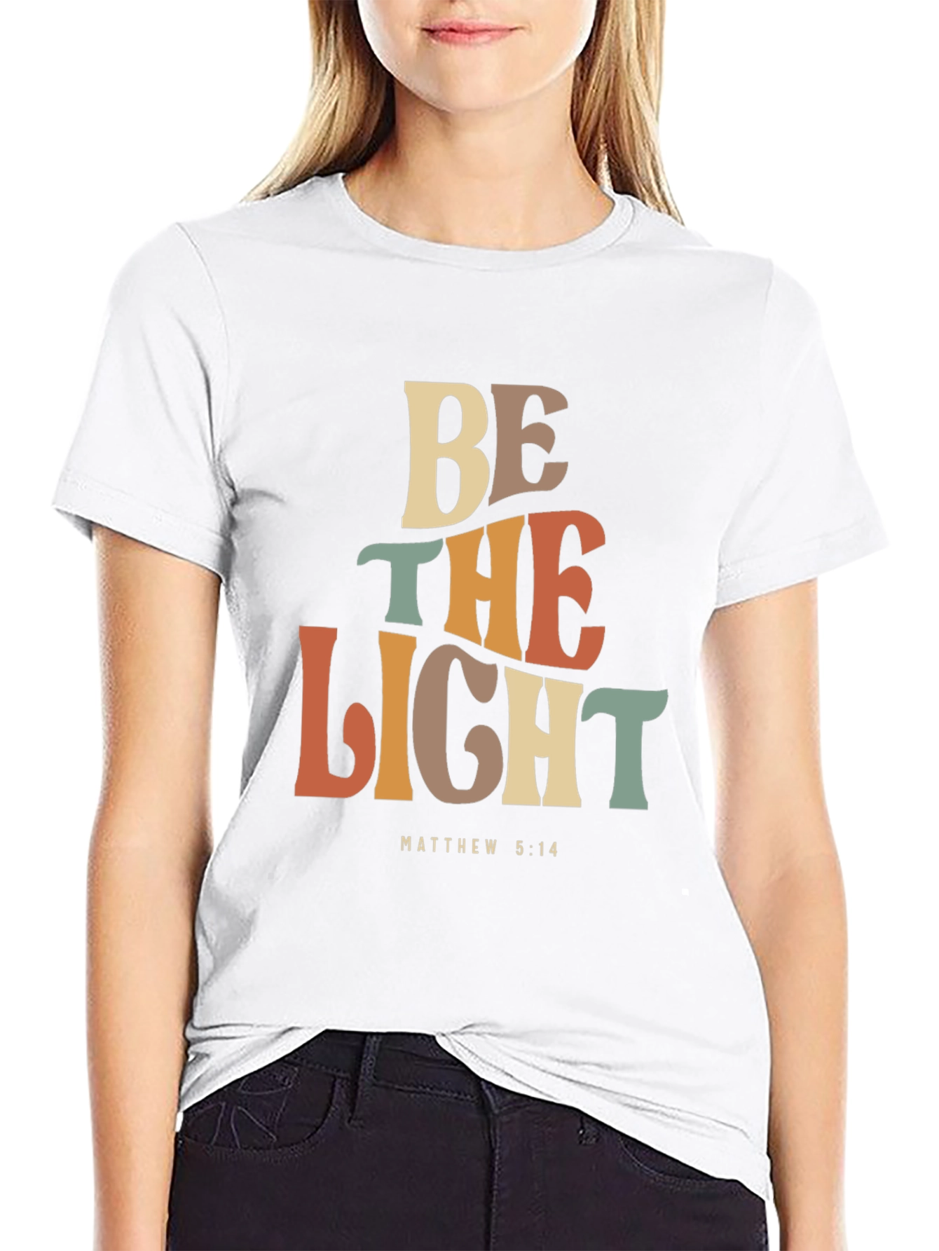 Black Be The Light T-Shirt - Matthew 5:14 Graphic Tee view 9