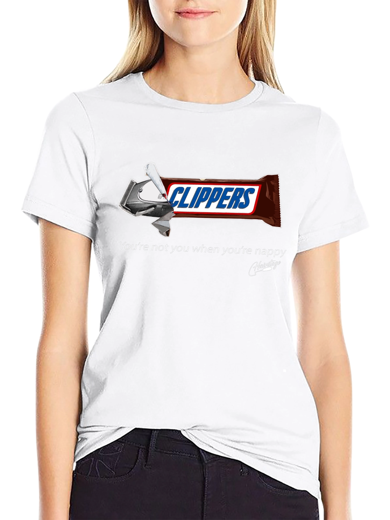 Black Humorous Clippers Hairitage T-Shirt view 9