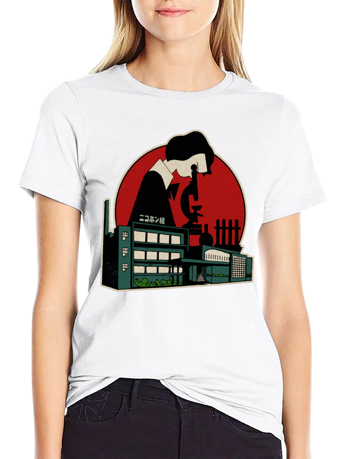 Black Scientist Factory Graphic Tee - Black Cotton Blend view 9