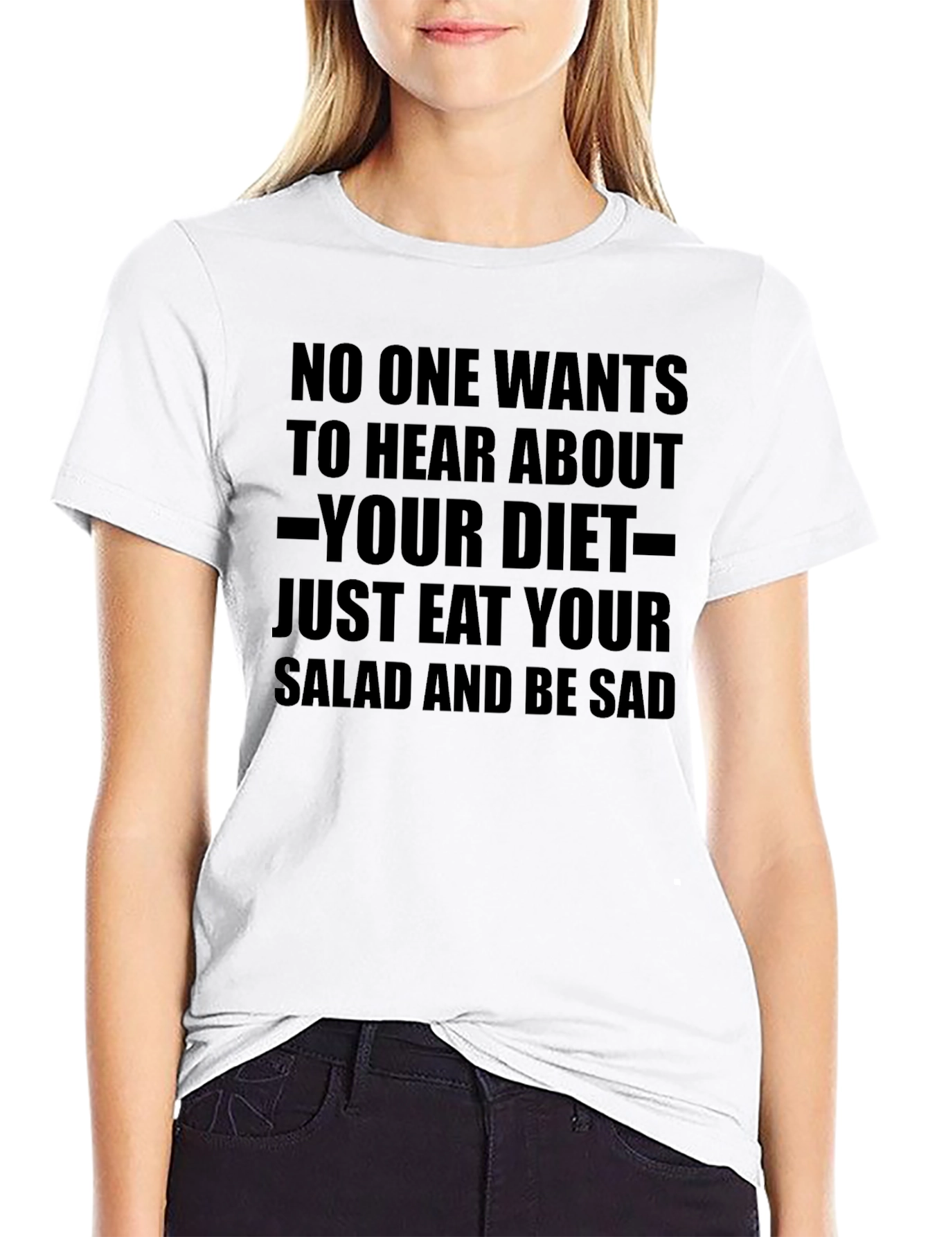 Black Eat Your Salad Funny T-Shirt view 9