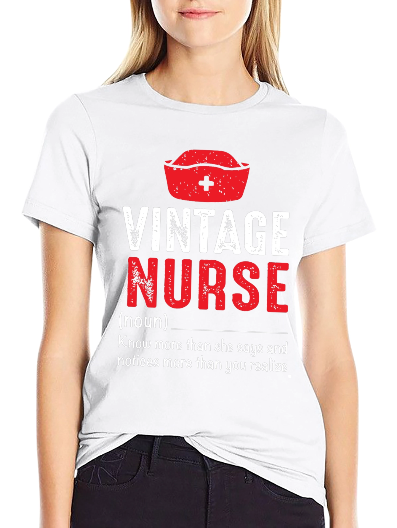 Black Vintage Nurse T-Shirt - Funny Nursing Gift view 9