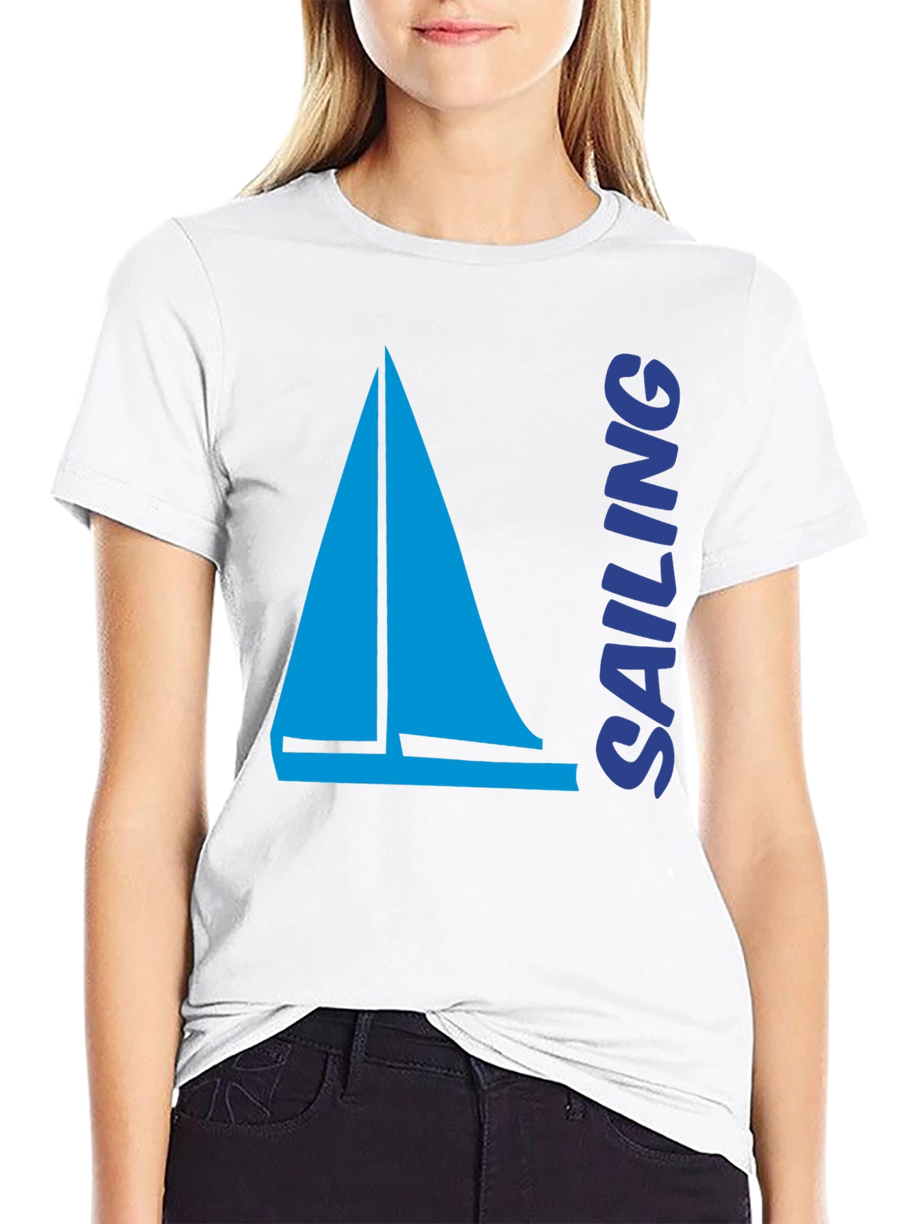 Black Sailing Boat T-Shirt | Nautical Tee view 9