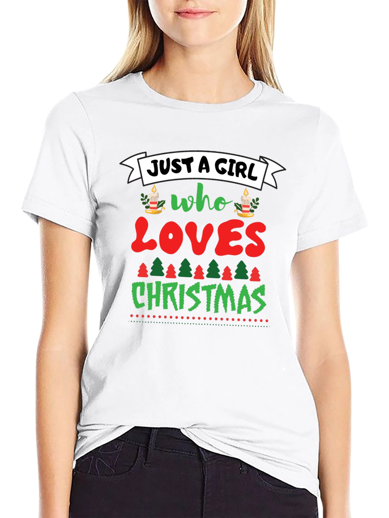 Just A Girl Who Loves Christmas Graphic Tee - 9