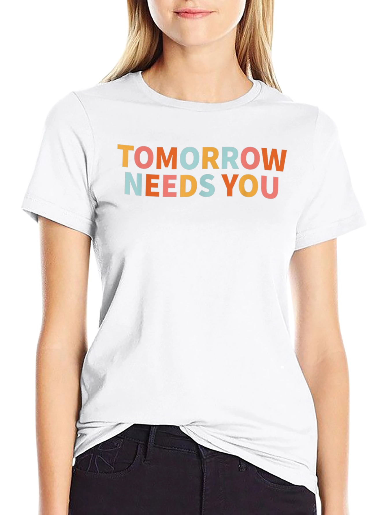 Black Tomorrow Needs You Graphic Tee - Motivational Unisex Shirt view 9