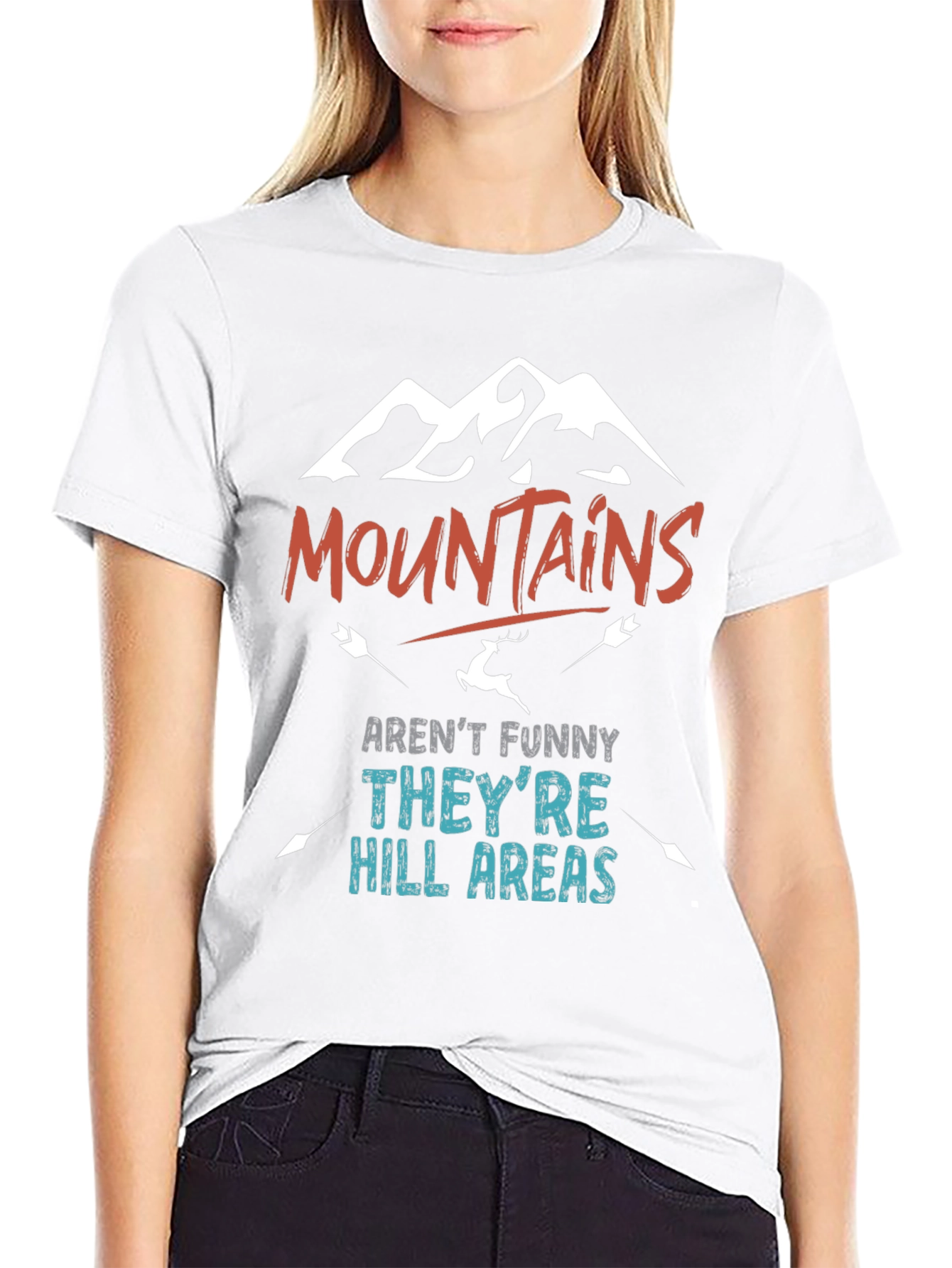 Black Mountains Aren't Funny Men's Black T-Shirt view 9