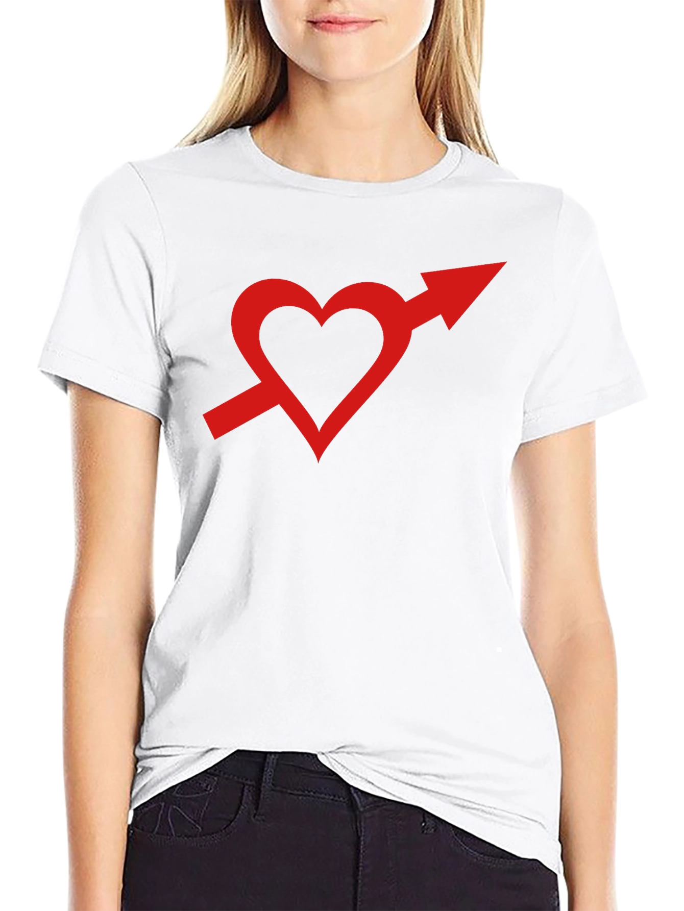 Black Heart Arrow Graphic Tee - Stylish Unisex T-Shirt view 9